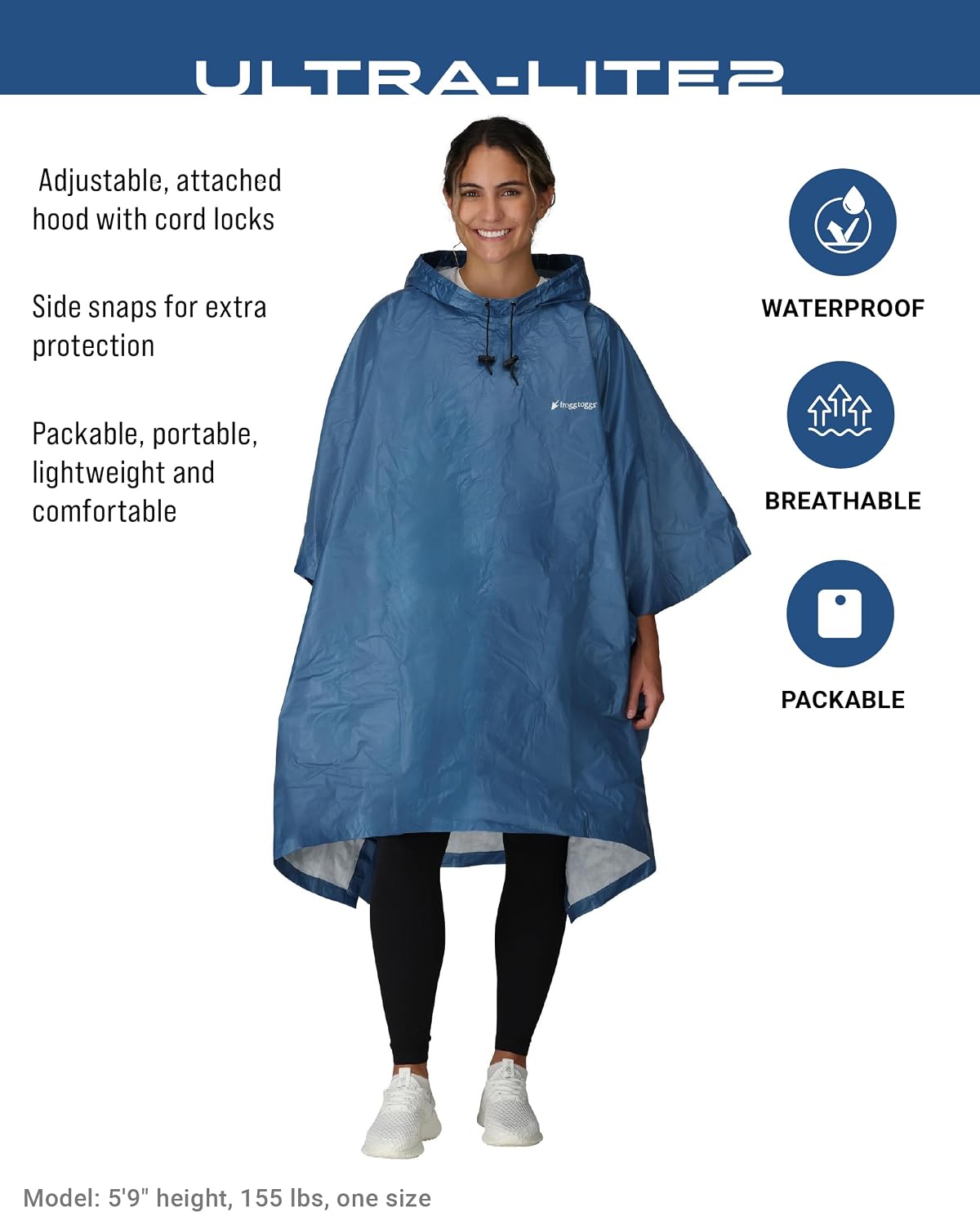 FROGG TOGGS Ultra-lite2 Waterproof Rain Poncho - Image 3