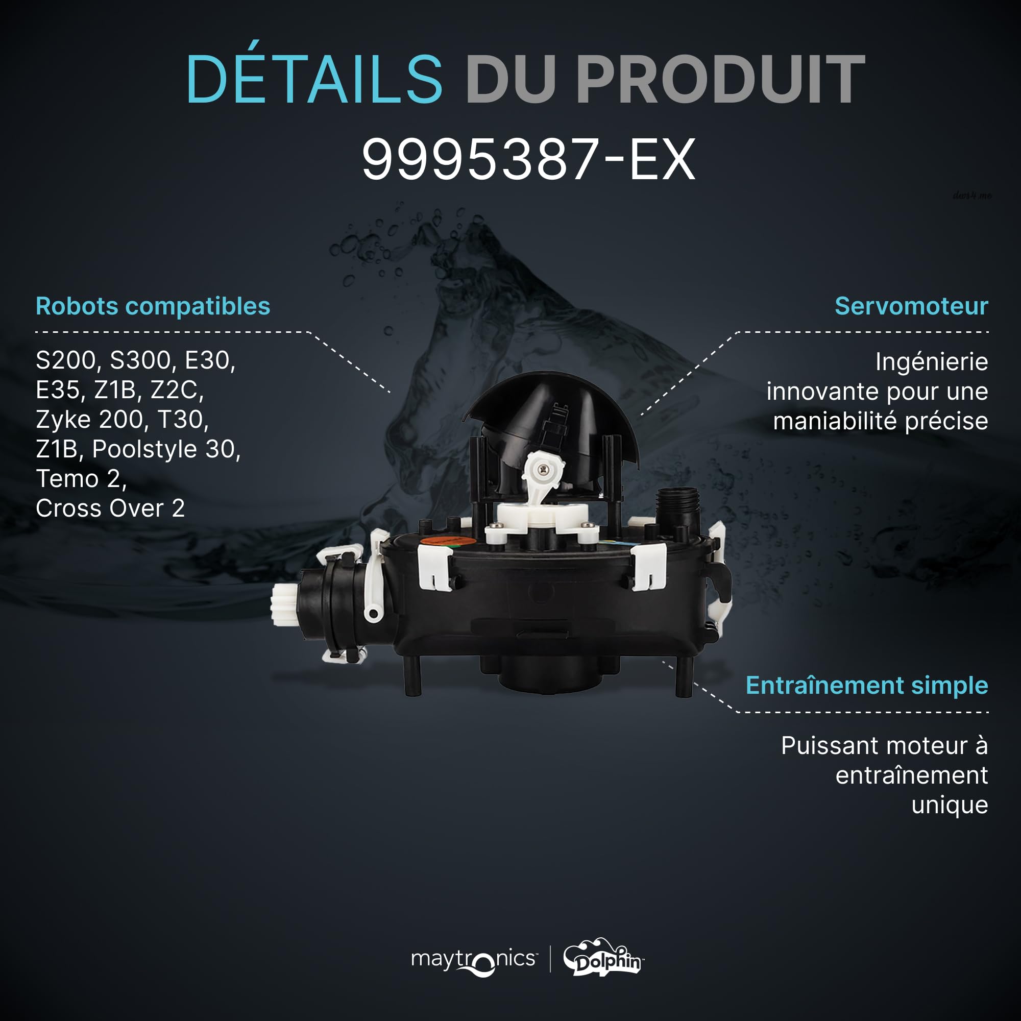 Moteur D'origine Dolphin Maytronics – Pièce Détachée Référence 99953054-EX Pour Robots De Piscine - 5