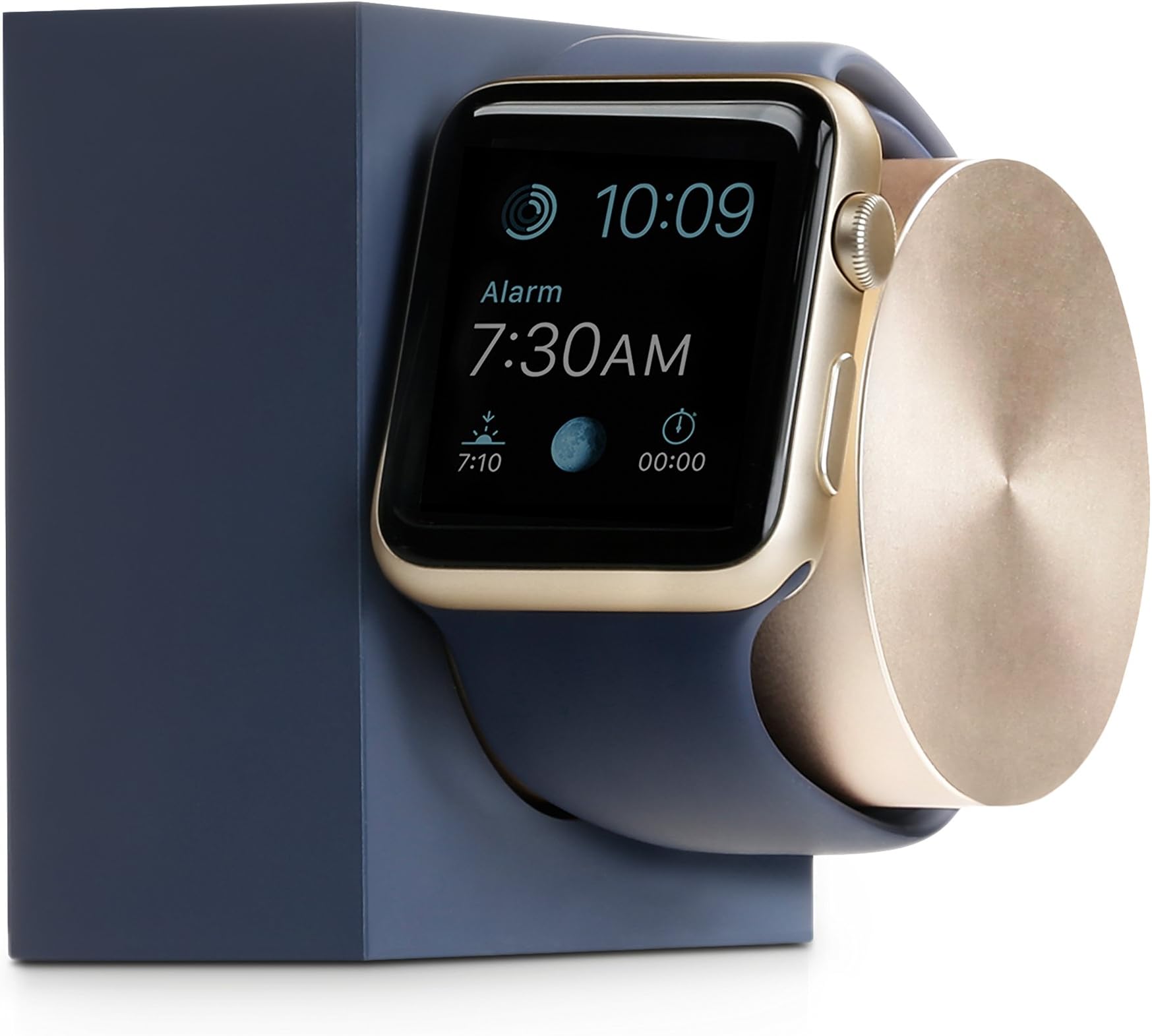 Native Union Dock for Apple Watch - Weighted Charging Dock for Apple Watch with Rotating Arm (Midnight Blue & Gold)