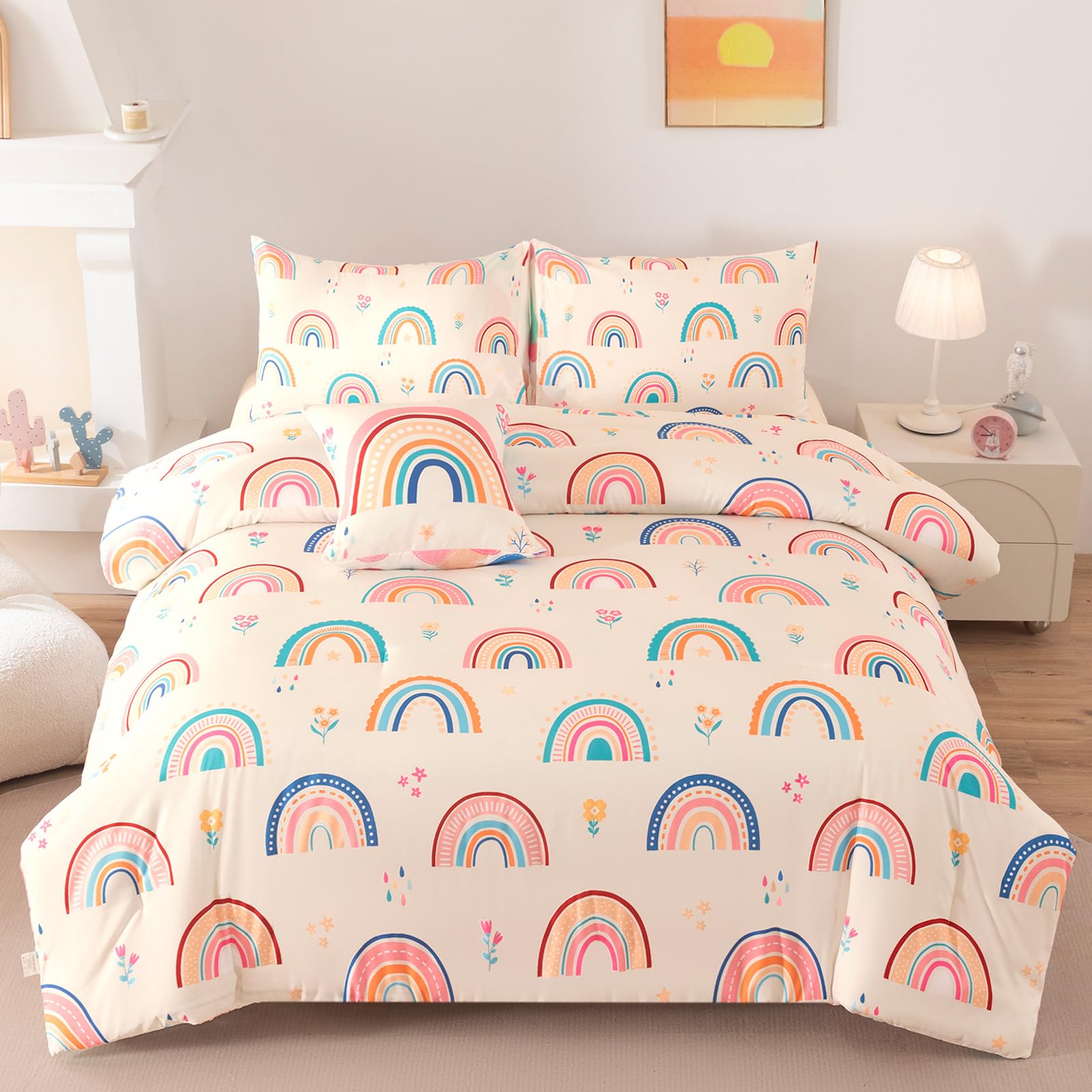 ASKOTU Rainbow Bedding Twin Set