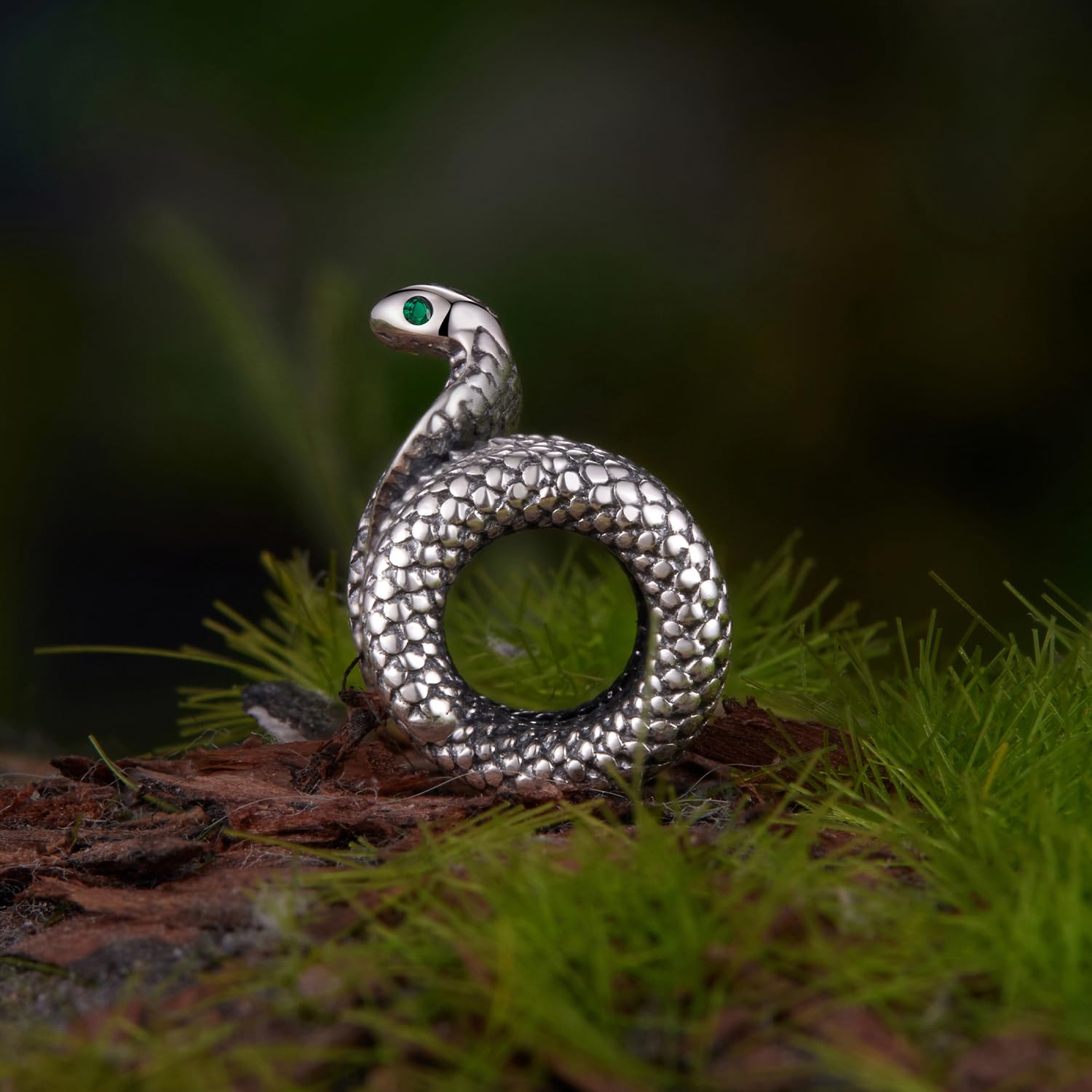 Fascino Serpente, Accessorio in Argento Sterling 925, Compatibile con Braccialetto 3mm-4,5mm