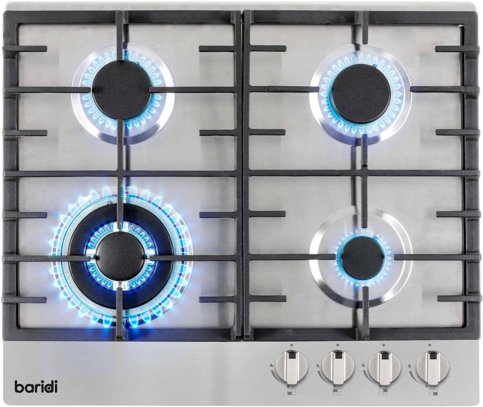 Baridi Gas Hobs (Stainless Steel, 60cm)