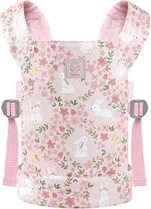 GAGAKU Baby Doll Carrier for Little Girls Doll Carrier Toy Baby Doll Carrier for Kids, Pink-Rabbit