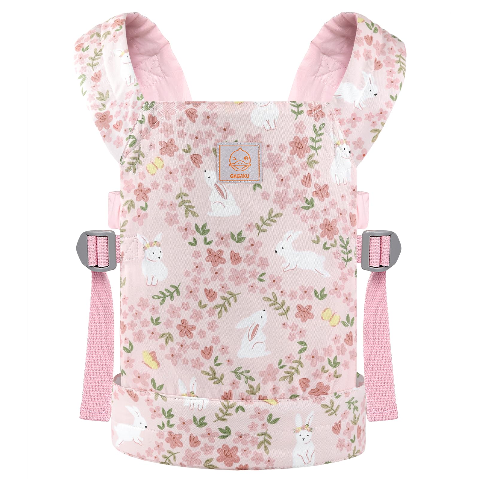 GAGAKU Transporte de Muñeca, Cargador de Muñecas para Niñas Pequeñas Accesorios, Pequeños Mochila de Muñeca, Color Rosa, Conejo