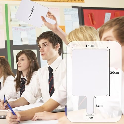 Miniatura 2 de Seajan 100 paletas de subasta para subasta, números de respuesta a granel, ventiladores en blanco, tableros de borrado en seco, de mano de doble