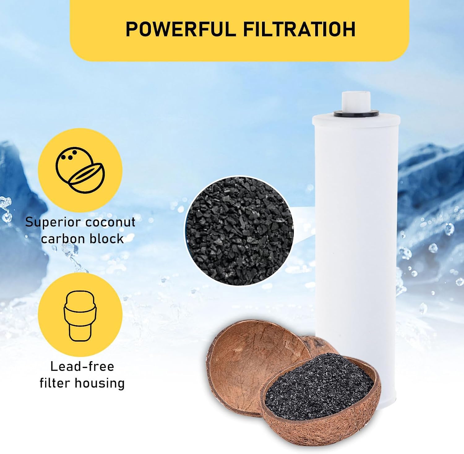 2Pcs Universals Water Filter Cartridges Sediment and Carbon Water Filter Cartridges for Kitchen Filtration Systems for Kitchen Filtration Systems