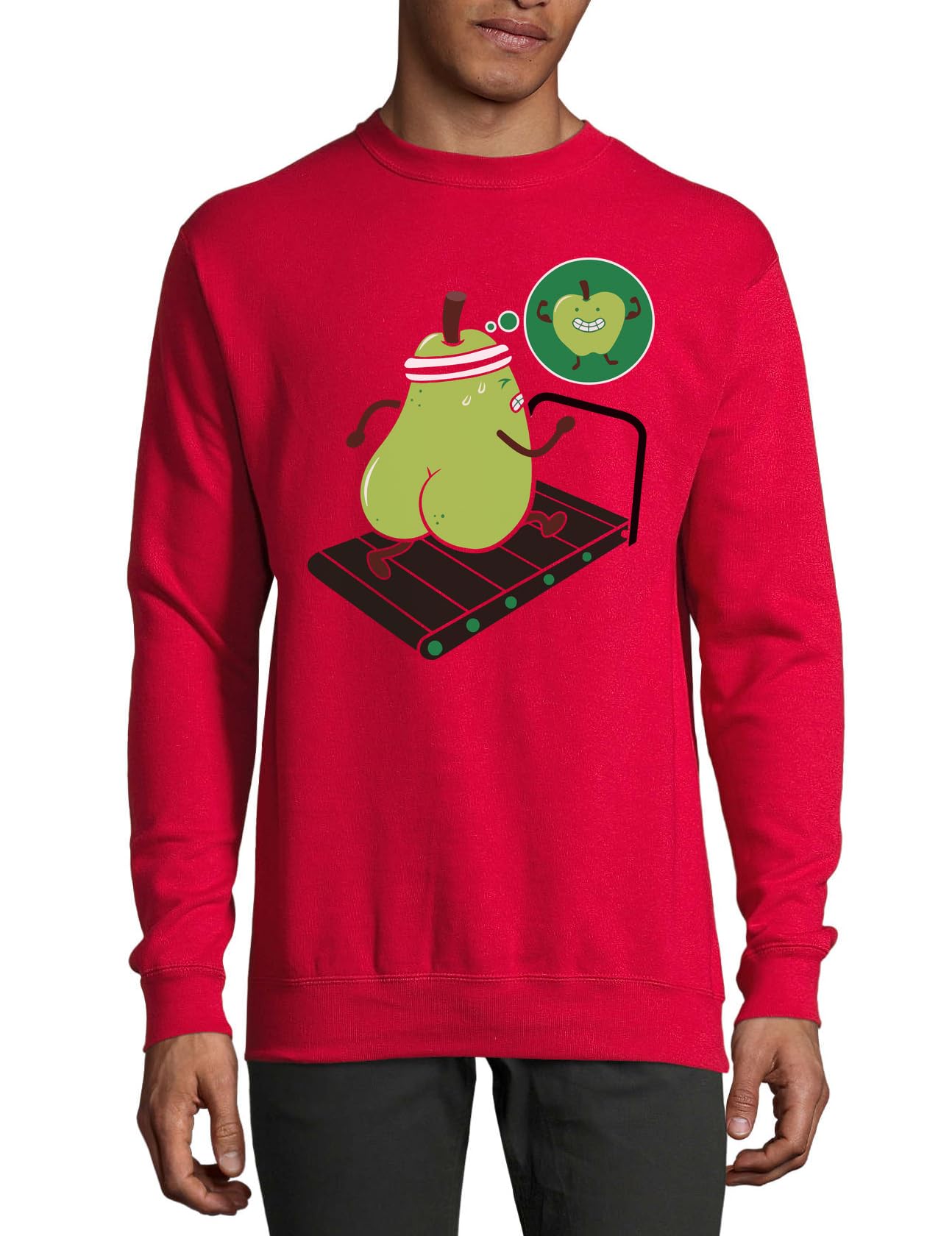 Pull en coton Rouge Running Pear respirant et confortable pour le sport