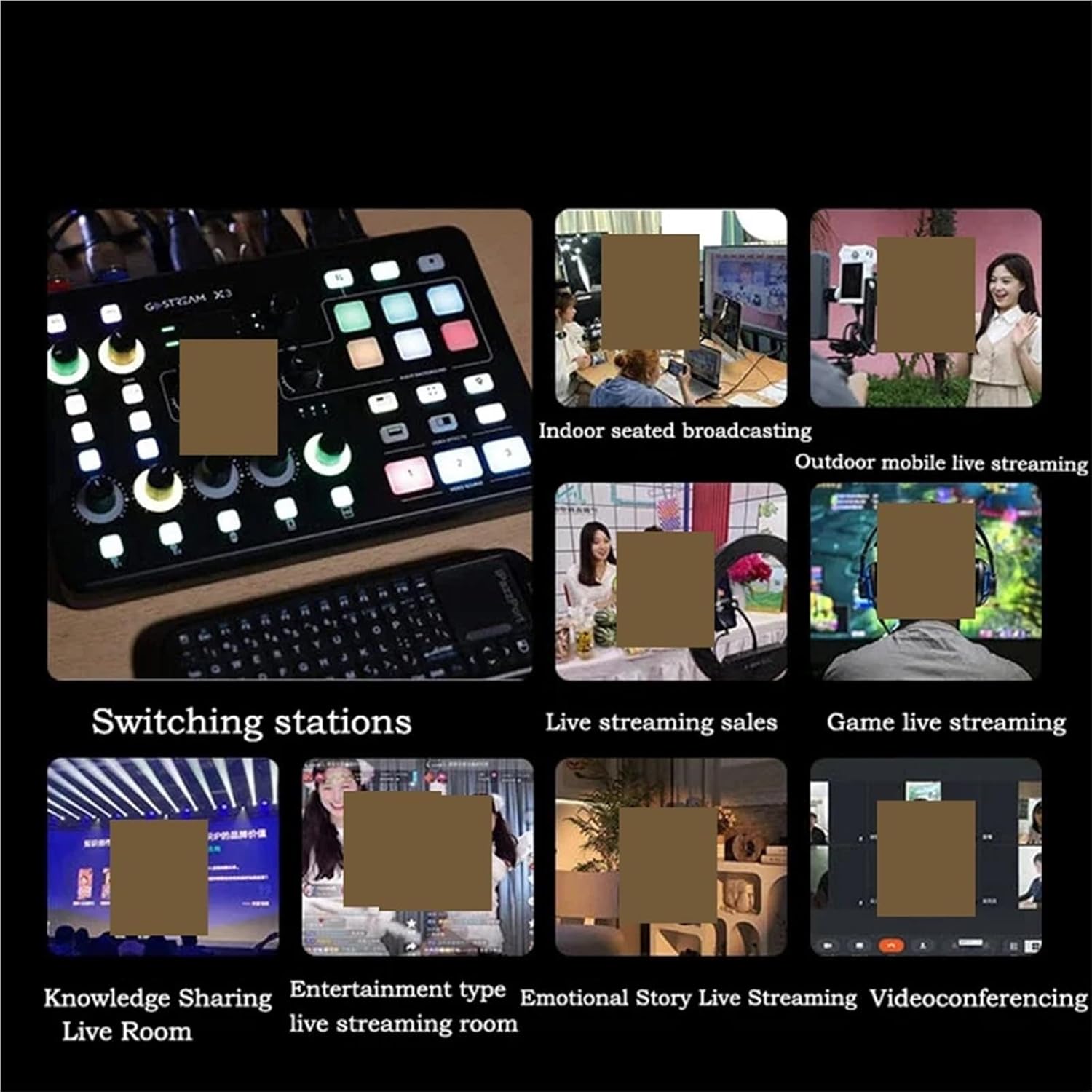 Os*ee GoS*tream *X*3 3ch HDMI Video Audio with Foot Pedals Switching Integrated Control of Screen and Audio for Live Streaming Video(GoStream X3)