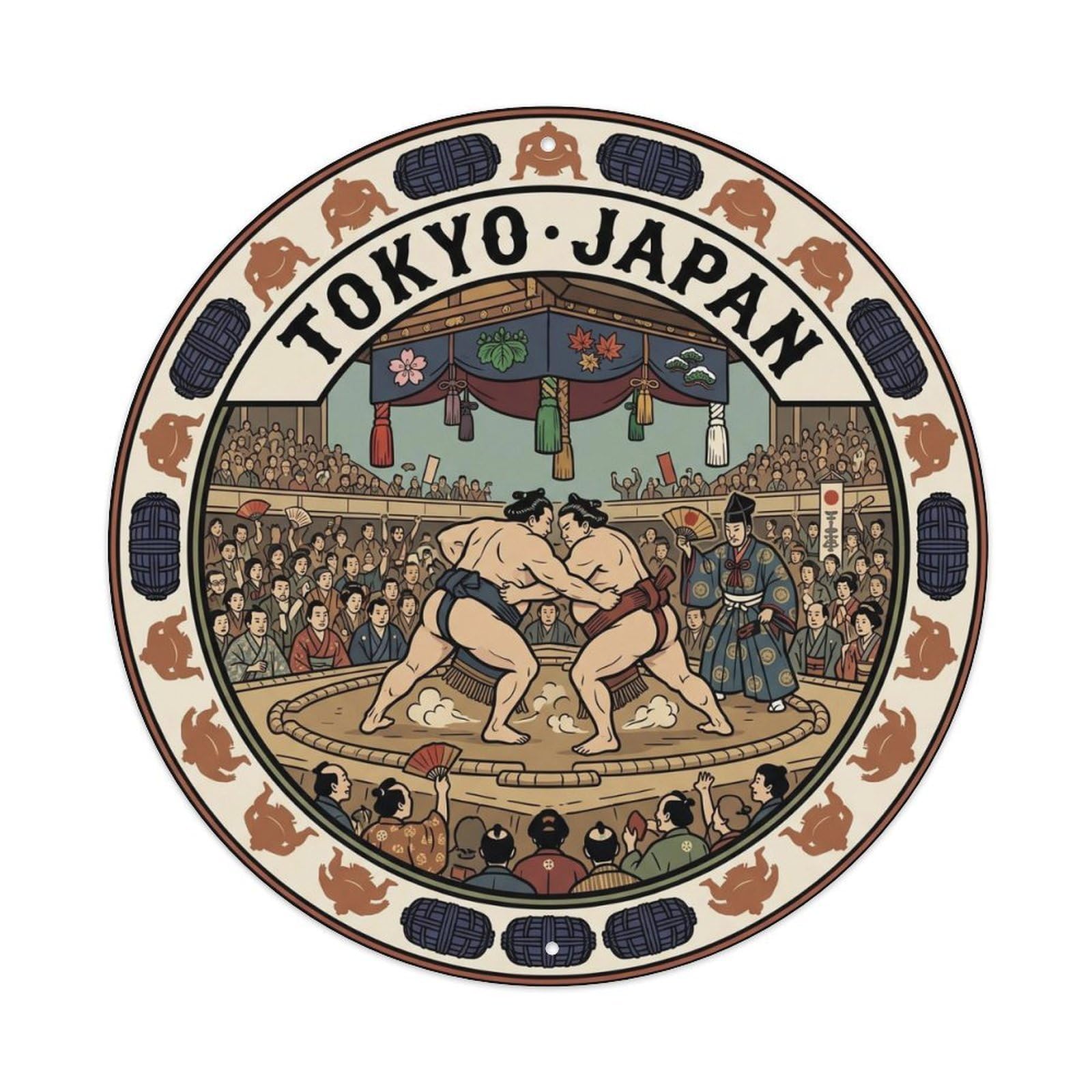 Tokyo Ryogoku Sumo Ring Sports Culture Travel Metal Tin Sign