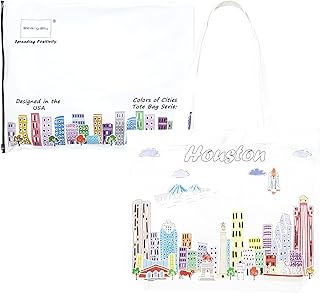 City Themed Artwork Tote Bag with Zipper Series- Designed in the USA, 17"x14", Souvenir & Gift