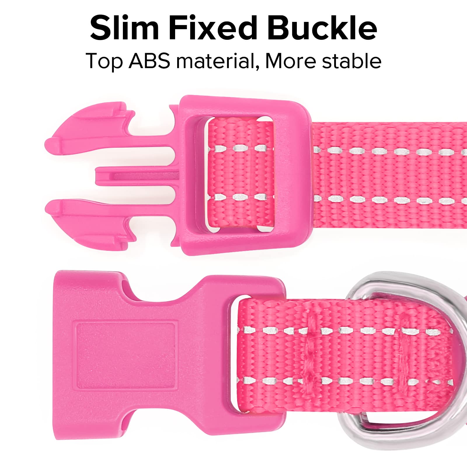 Vizpet Collar LED para gato y perro, recargable por USB, tamaño ajustable, collar de nailon brillante de seguridad para gatos pequeños y perros (rosa)