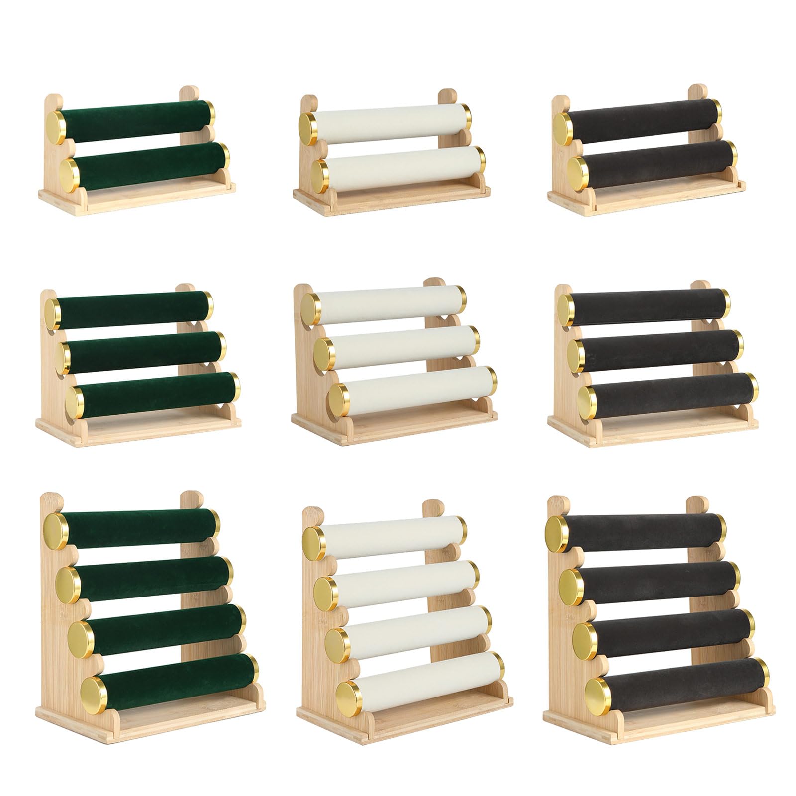 Présentoir pour bracelets et bracelets, support à bijoux en bois avec niveaux amovibles pour le magasin et la maison, solution de rangement organisée pour chaîne de poignet