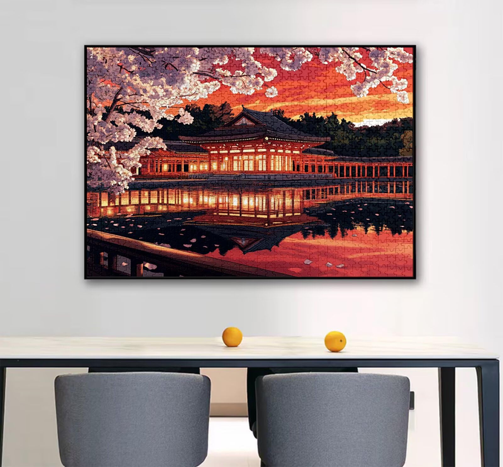 Kwiaty wiśni Puzzle 1000 sztuk dla dorosłych, Puzzle Japonia Wzór Projekt, Jigsaw Dorosły, 5D DIY Rzemiosło Rodzina Zajęcia z Pakowaniem Pudełka, Dekoracja ścienna do domu, 75x50cm, Model314