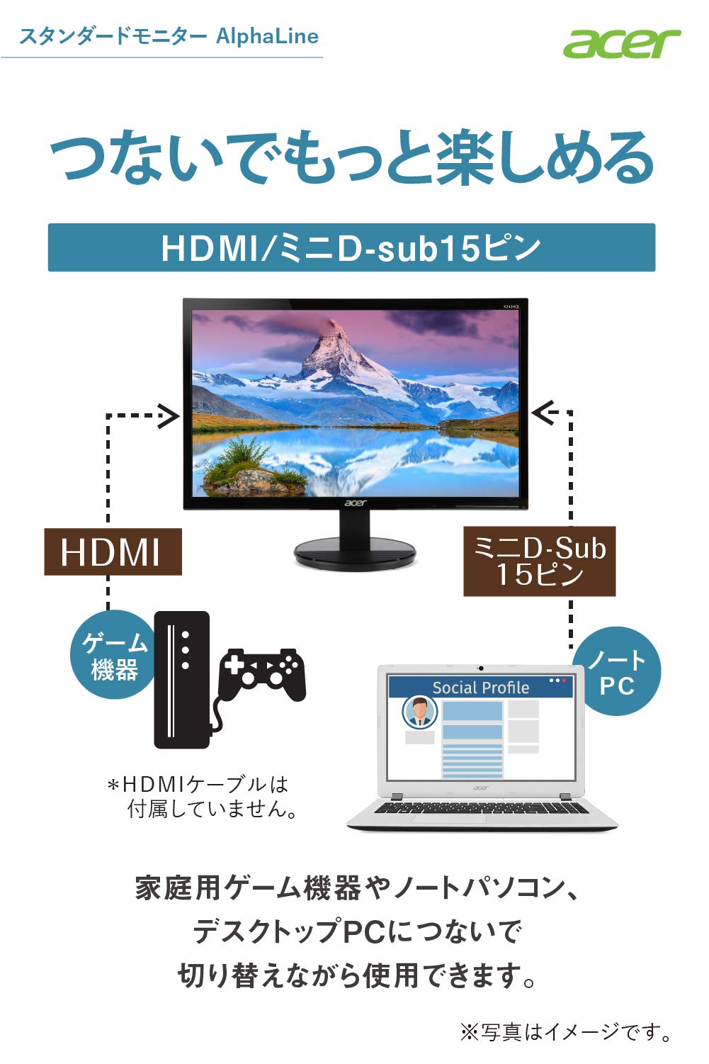 Amazon.co.jp: Acer モニター AlphaLine K202HQLAbi 19.5インチ