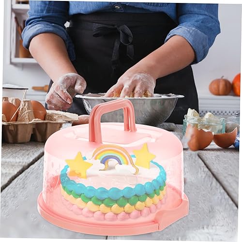 Miniatura 4 de SOLUSTRE 1 caja para tartas potable para tartas, soporte extra alto, soporte para tartas, kit de decoración de tartas, contenedor con tapa,