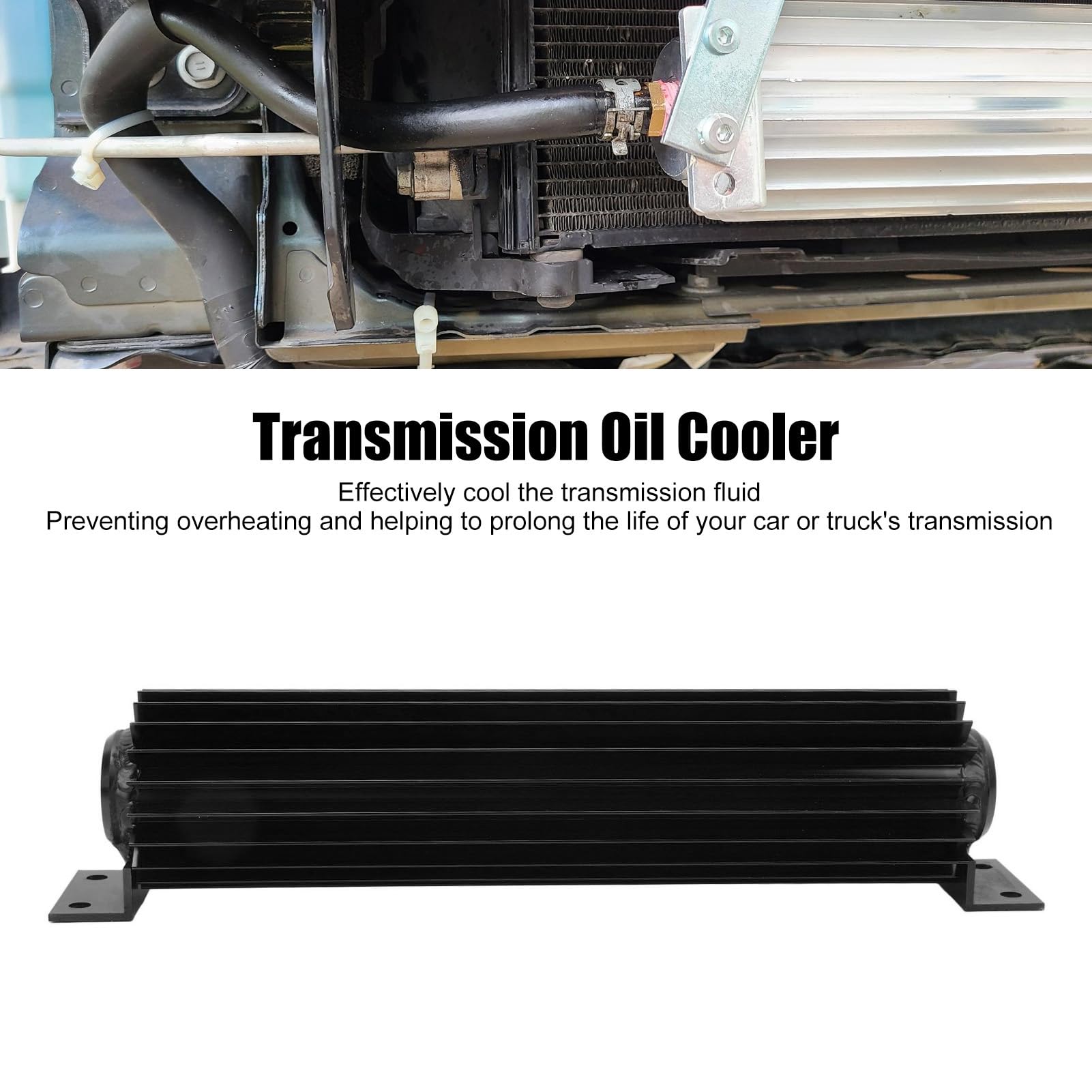 Il Dispositivo di Raffreddamento Universale per Trasmissione a Doppio Canale Raffredda in Modo Efficiente Il Fluido per Dissipatore di Calore in Alluminio Anodizzato Auto e Camion (Nero)