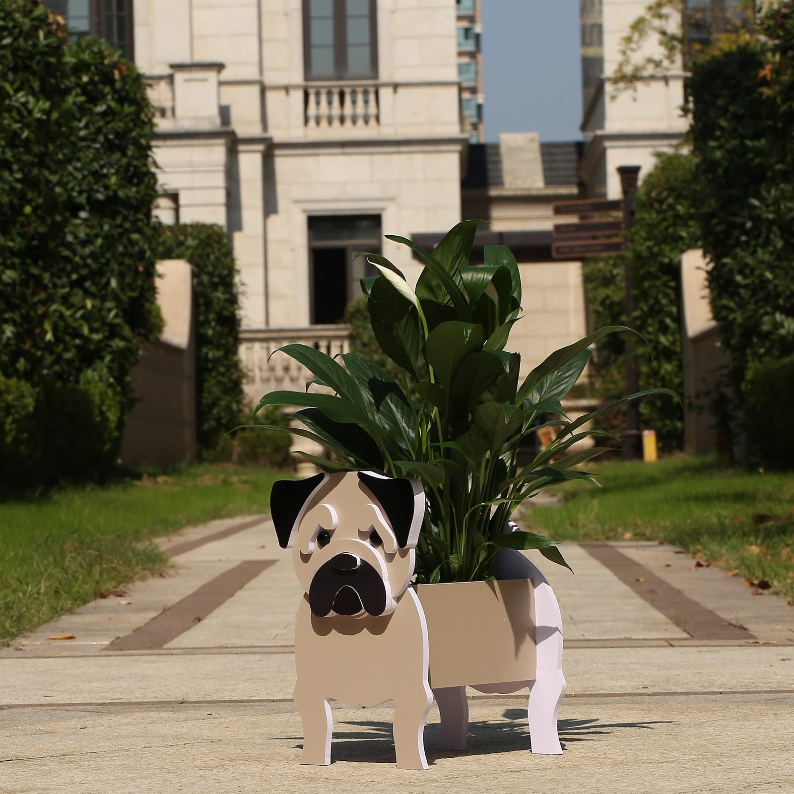 Gochoi Small Pug Gifts Dog Planter,PVC Animal Plant Pots Outdoor Indoor Garden Planters for Succulent,Cute Rectangular Plant Flower Pots Decor S Pug - Image 3