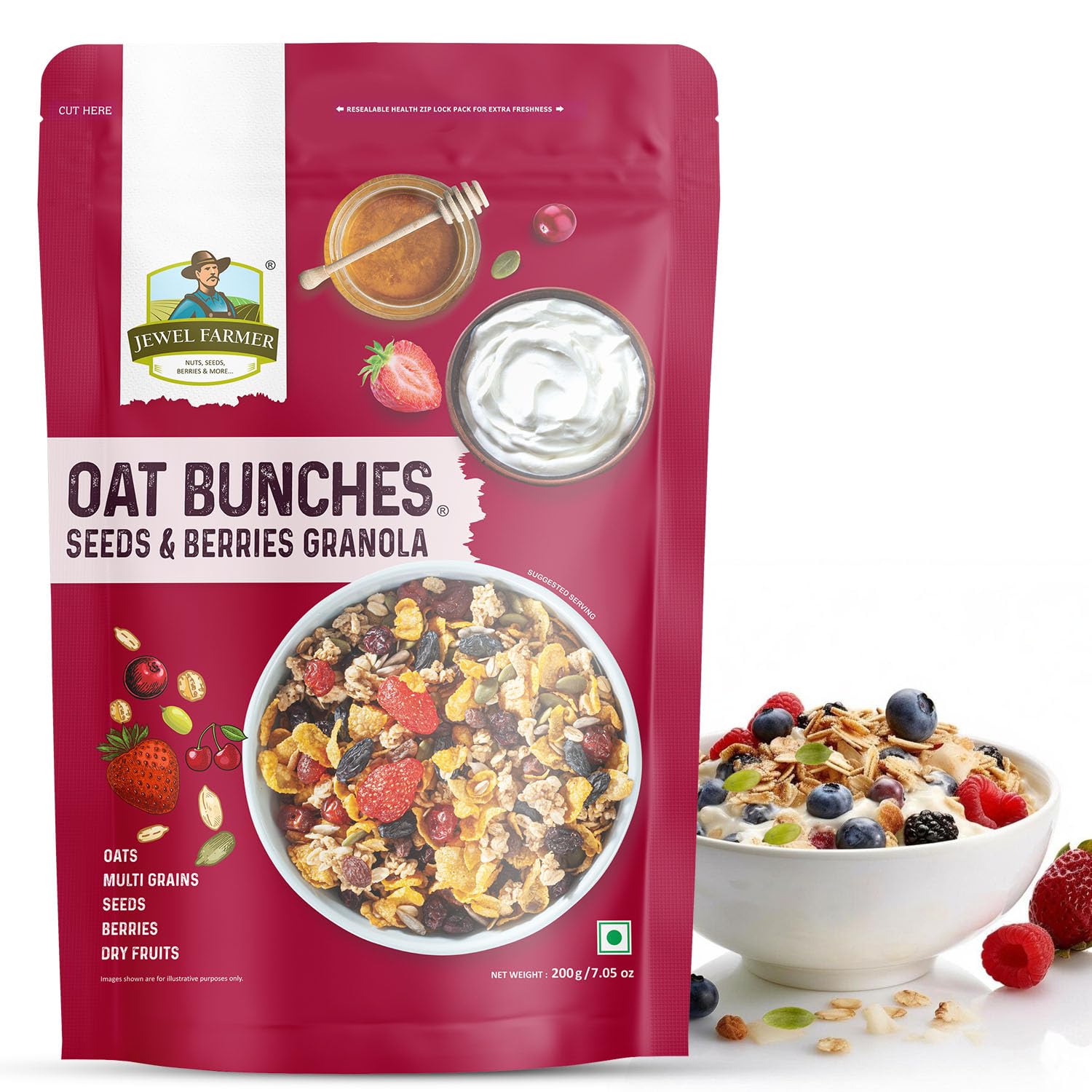 See full amazon price history chart for Jewel Farmer Oat Bunches Seeds & Berries Crunchy Granola 200 gm With Oats, Multigrains | No Preservative | Vegan & Plant Based | High in Fibre & Protein | Breakfast Cereal Can Be Consumed As Muesli Jewel Farmer Oat Bunches Seeds & Berries Crunchy Granola 200 gm With Oats, Multigrains | No Preservative | Vegan & Plant Based | High in Fibre & Protein | Breakfast Cereal Can Be Consumed As Muesli (B0D4DTTZJX) Amazon Price History, Amazon Price Tracker