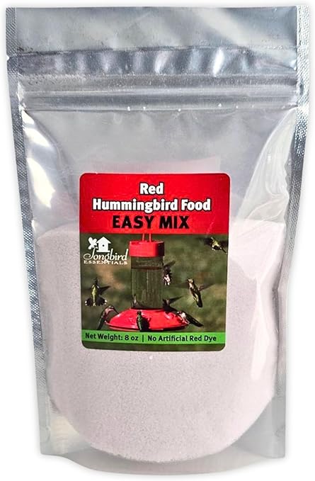Songbird Essentials Red Hummingbird Nectar Mix - 8 Ounce Dry Concentrate Makes 48 Ounces - No Boil, All Natural, No Dyes or Sweeteners - Attracts Orioles & Hummingbirds
