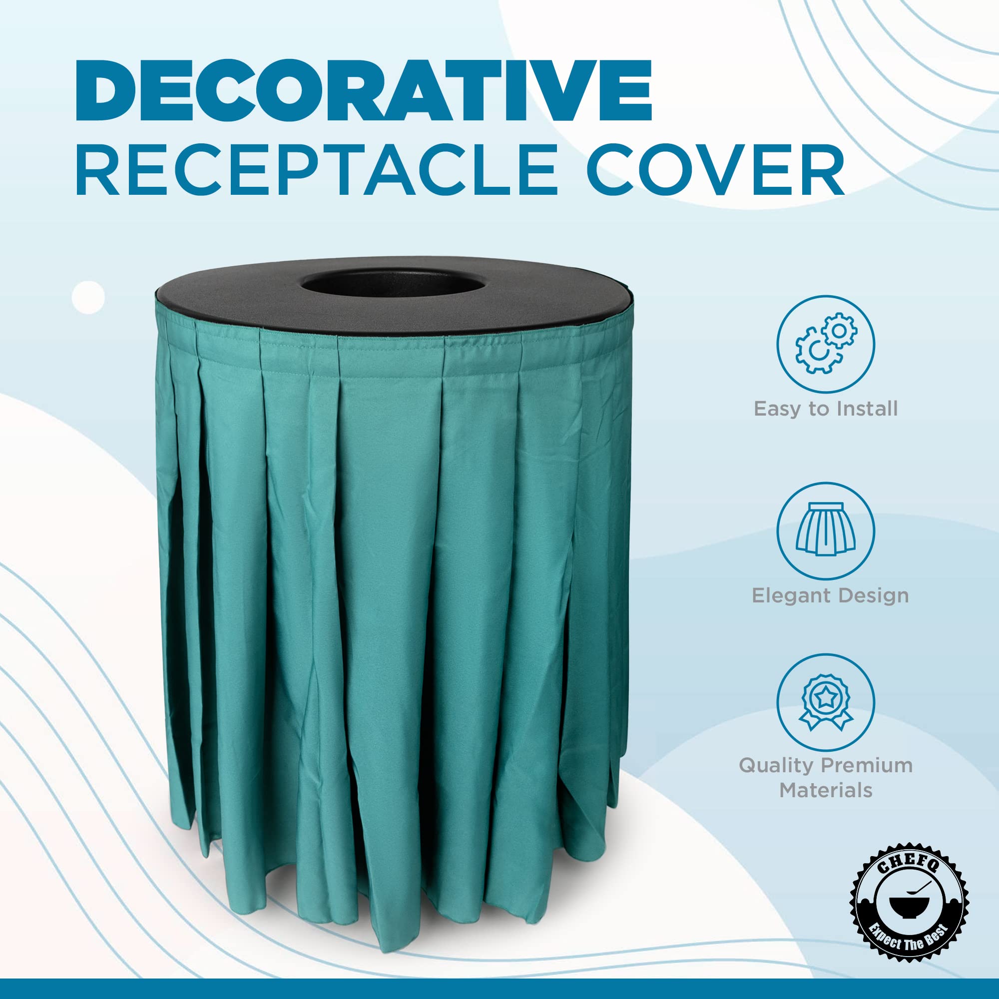 Amazon.com: Round Black Garbage Can Cover - Solid Pleated Skirt