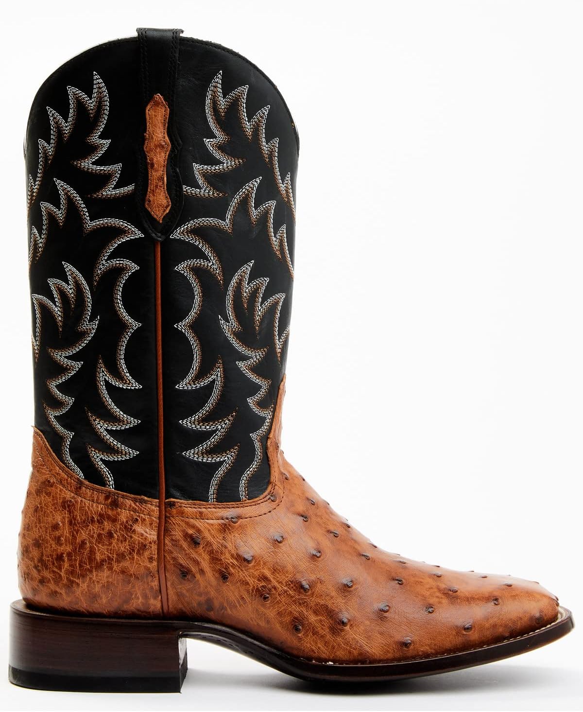 Cody James Men's Full Quill Cognac Ostrich Exotic Western Boot Broad Square Toe - Bbme-114