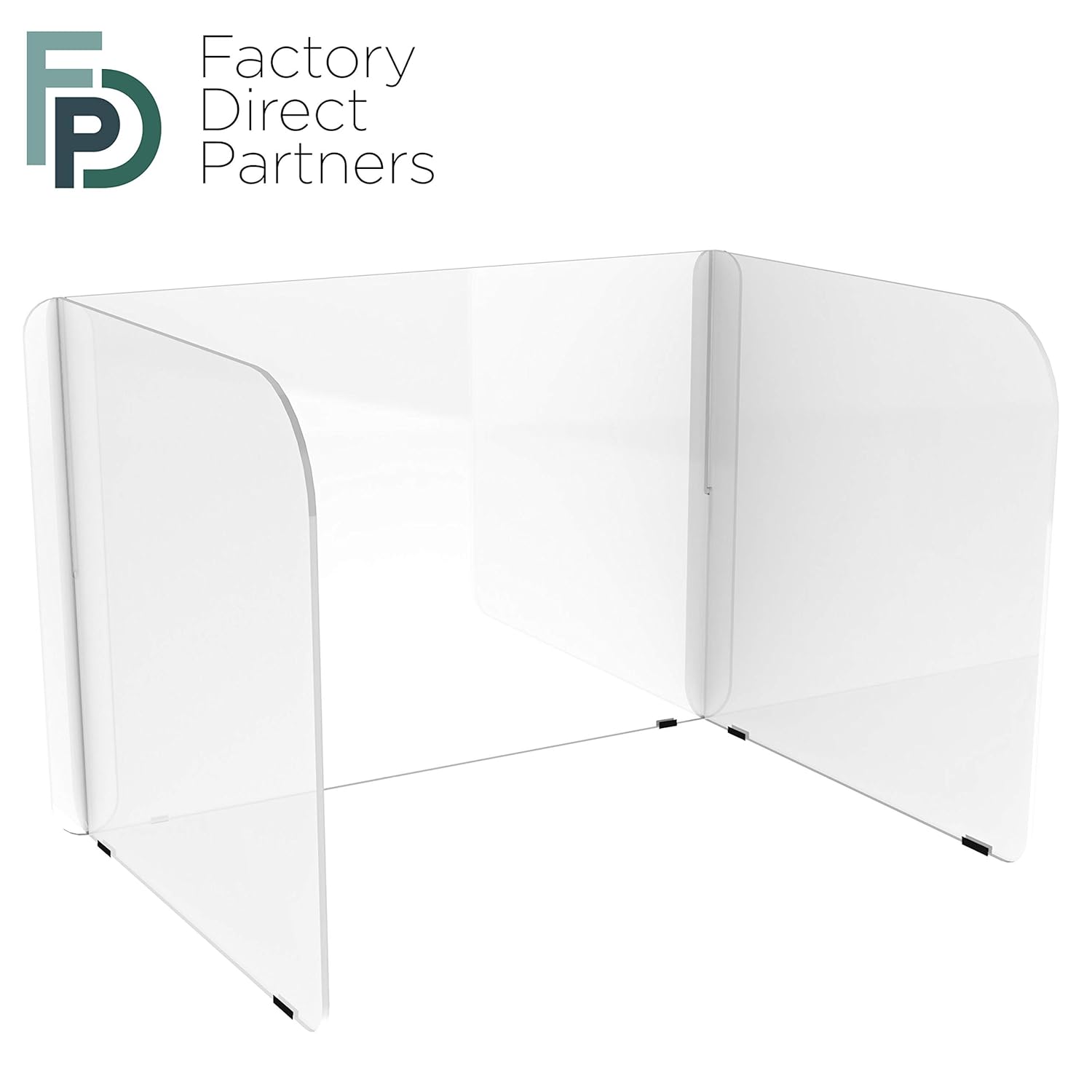 FDP Clear 3/16" Thick Acrylic Children's Tabletop Divider, 16 inch Height (4-Pack); Three-Panel Sneeze, Cough, Talk Guard, Plexiglass Desk Shield, Protective Barrier for Table or Countertop - Large : Office Products