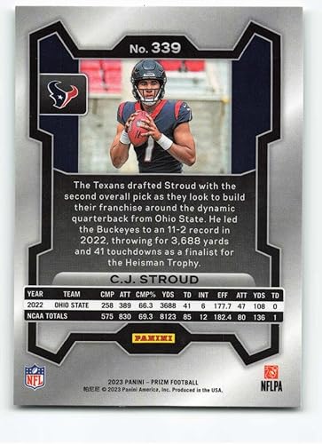 Miniatura 2 de 2023 Panini Prizm #339 C.J. Stroud NM-MT RC Rookie Houston Texans Football NFL