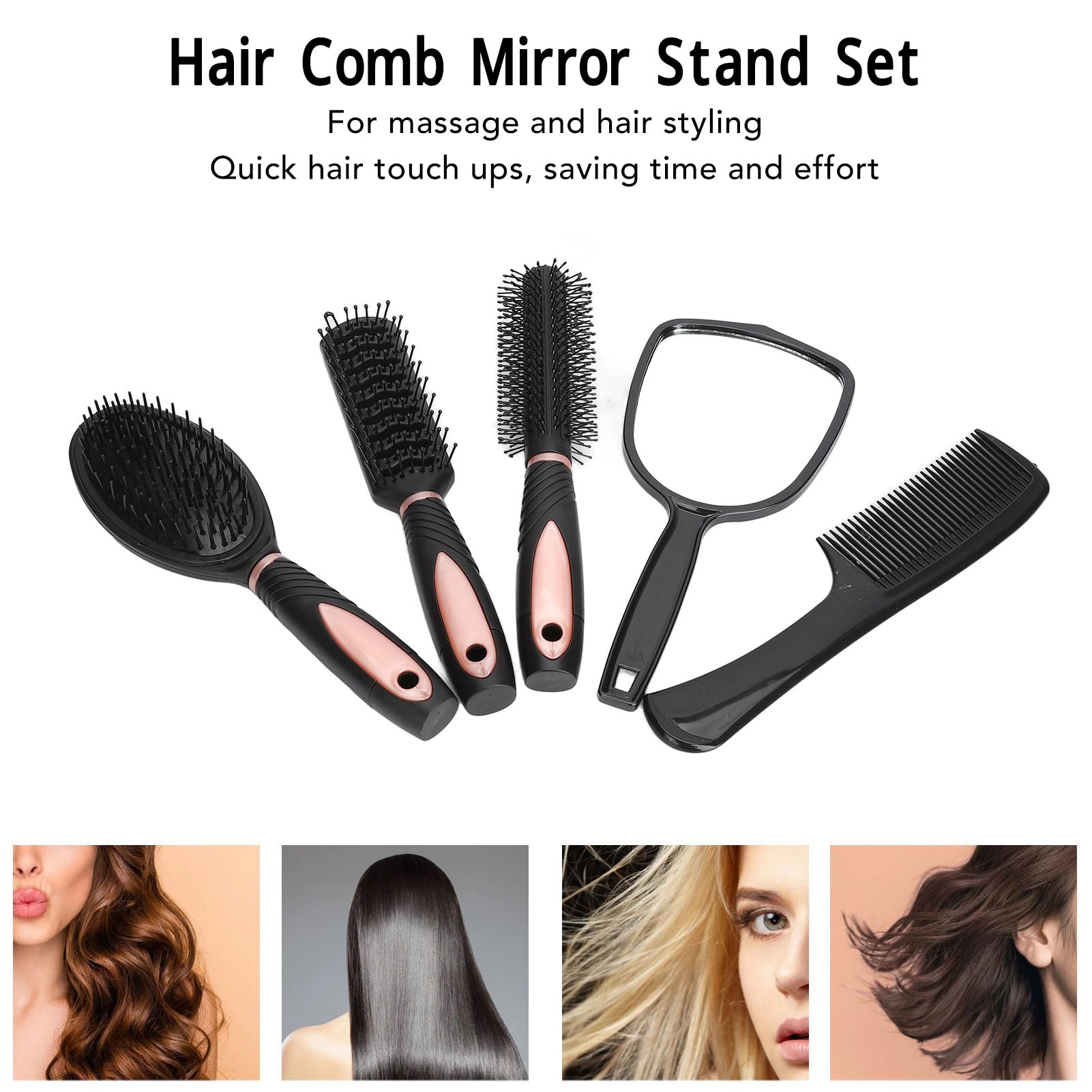 Amazon.com : 5 Pcs Hair Brush and Comb Set with Mirror and 