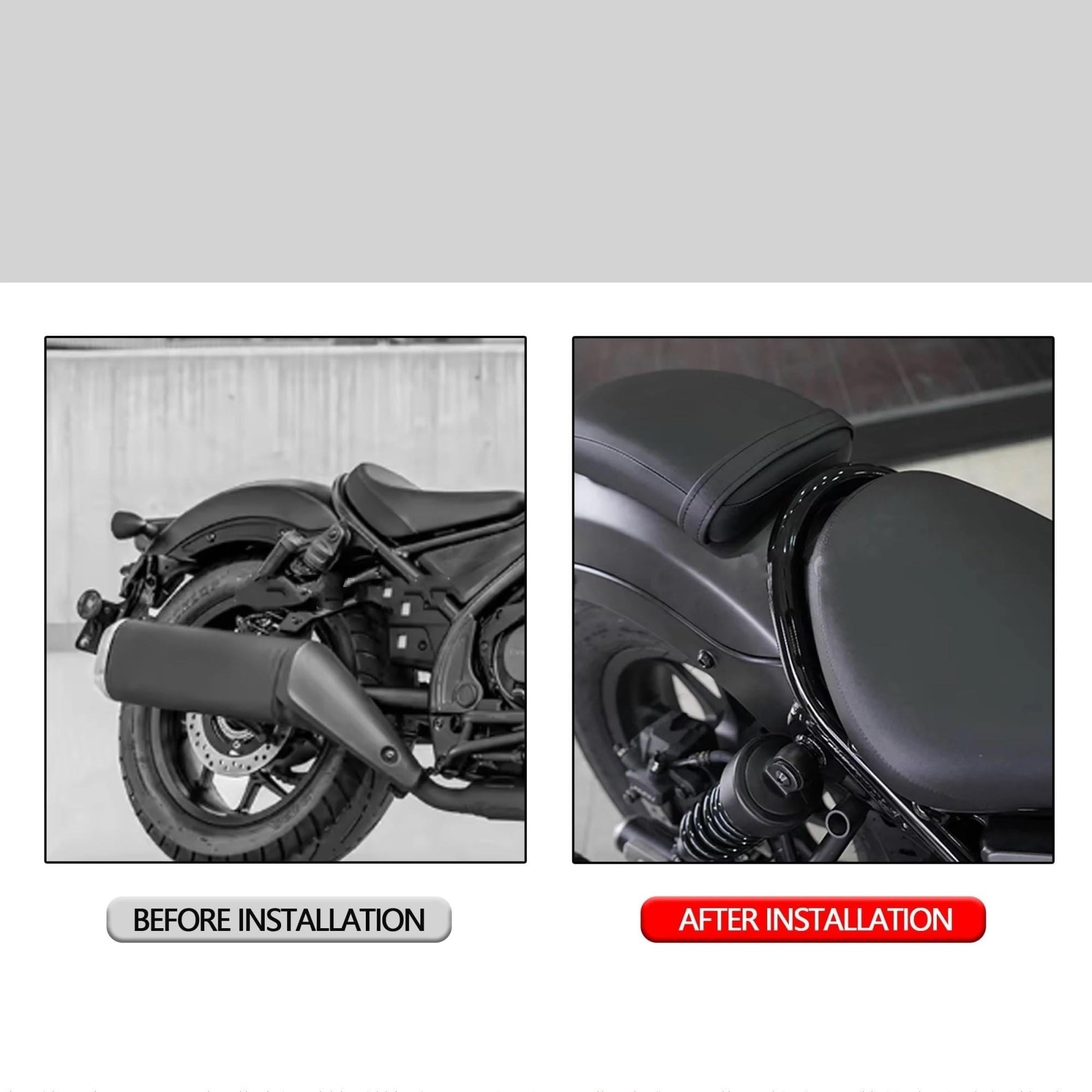 Accesorios Motocicletas para Rebel CM1100 CMX1100 2021 2022 2023 2024 Asientos Traseros para Motocicleta Cojín para Pasajero Asiento De Cuero para Pasajero Piezas Repuesto(A Style)