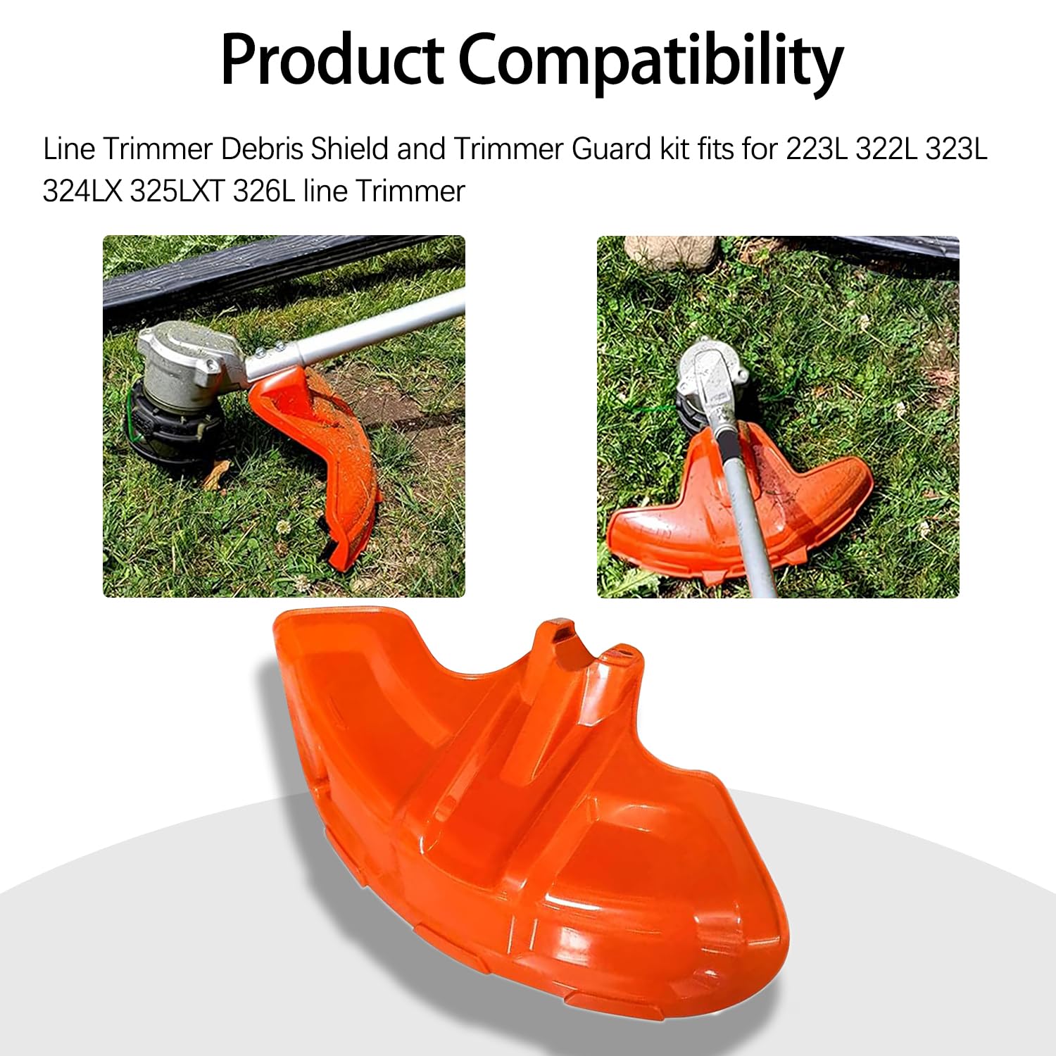 Piezas de repuesto, protector de desechos y kit de protector de recortadora para recortadora de línea 223L 322L 323L 324LX 325LXT 326L (OEM: 588543701, 503977101)