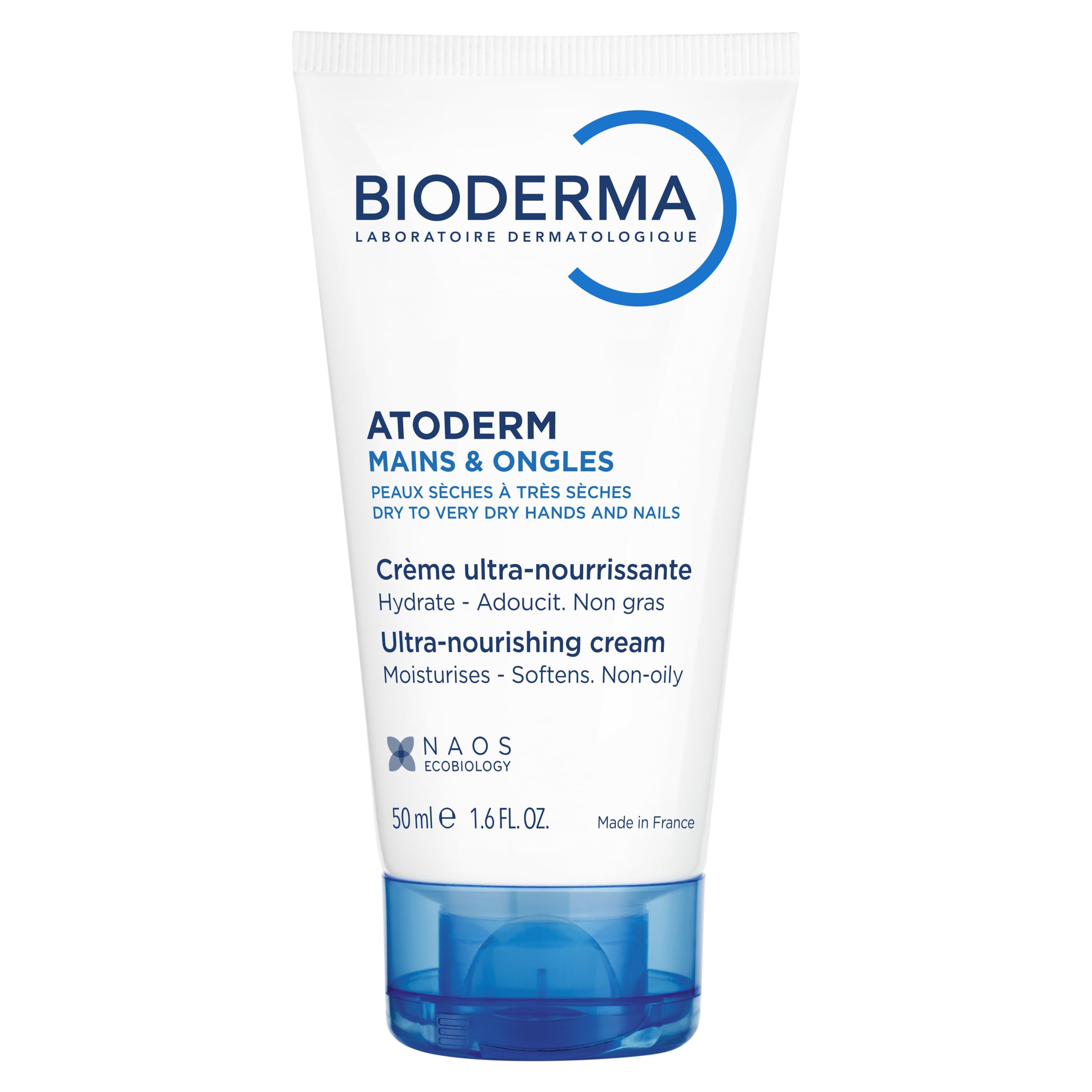 Bioderma Atoderm Hand & Nails Cream - Ultra Repairing & Nourishing Hand Cream & Nail Strengthener, Protect & Hydrate Very Dry & Sensitive Skin, 50ml