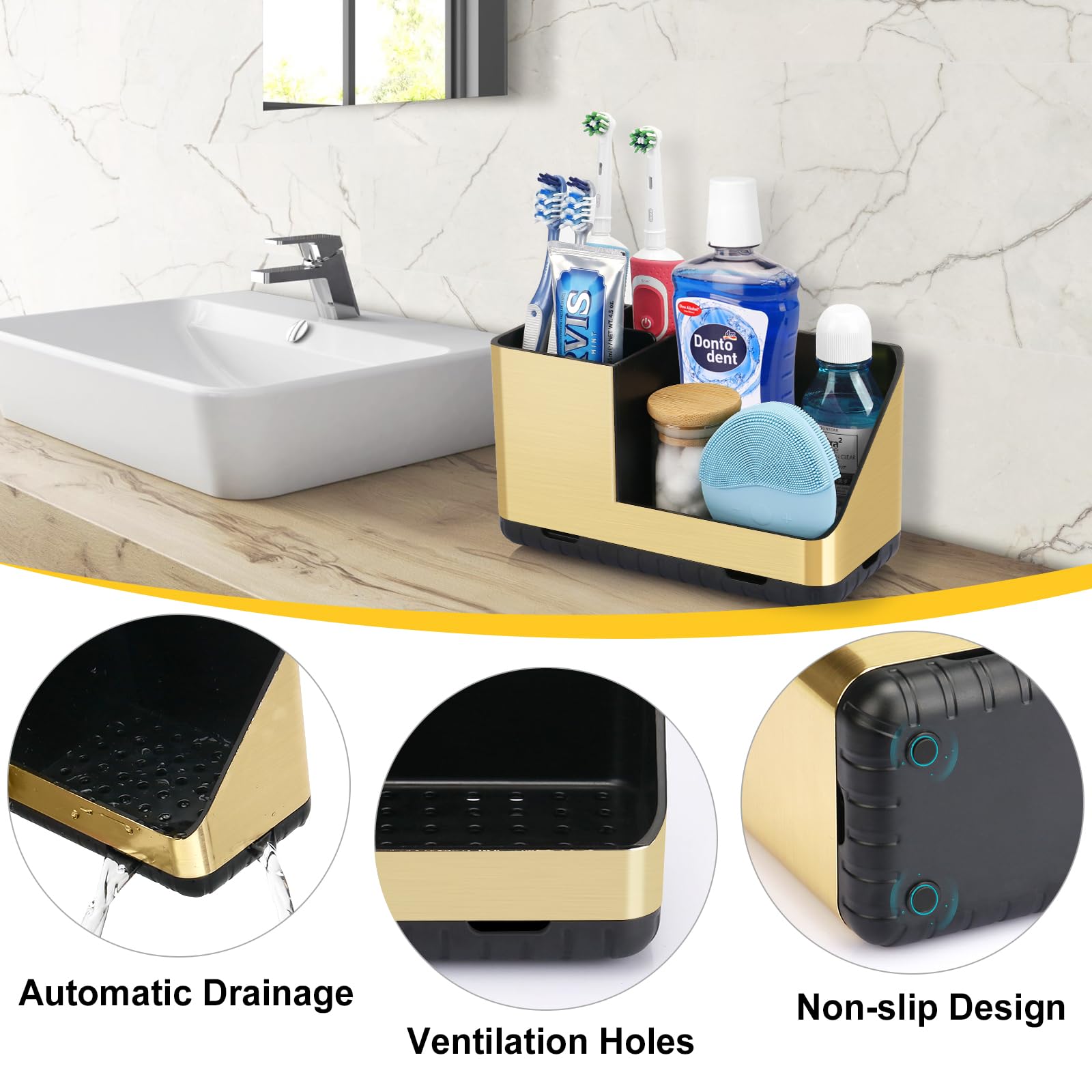 PARKMANI Toothbrush Holders for Bathroom Countertop Kids Electric Toothbrush and Toothpaste Holder - Image 3