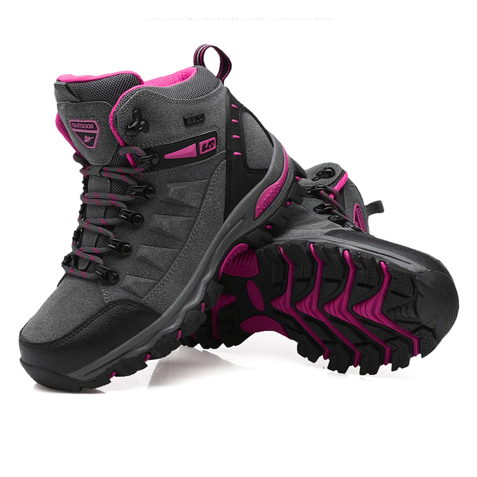 Chaussures de randonnée imperméables pour femme - Coupe large - Base épaisse - Confortables - Antidérapantes - Légères - Chaussures de marche pour sports de plein air