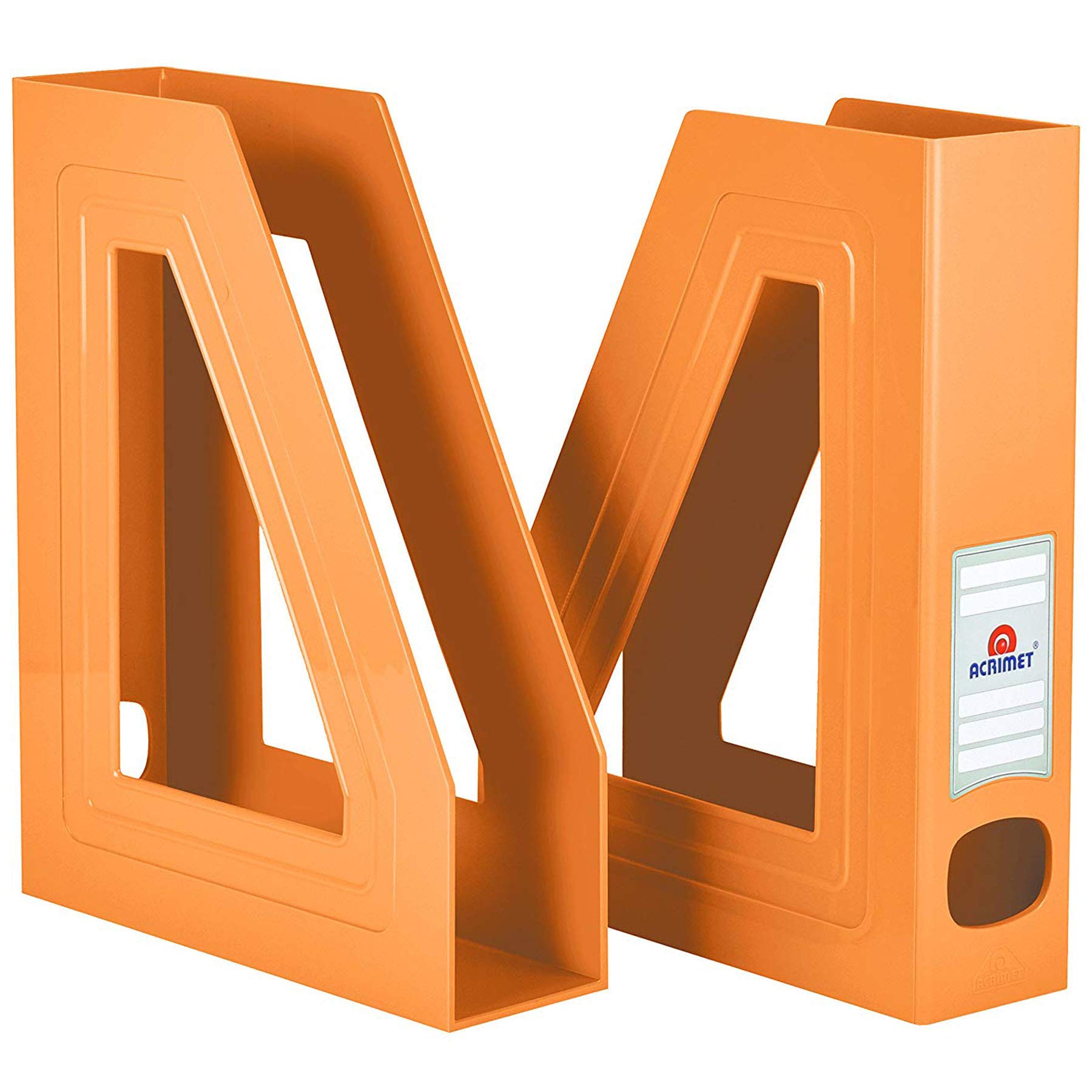 Acrimet Revistero de Escritorio Vertical, Naranja, Paquete de 2