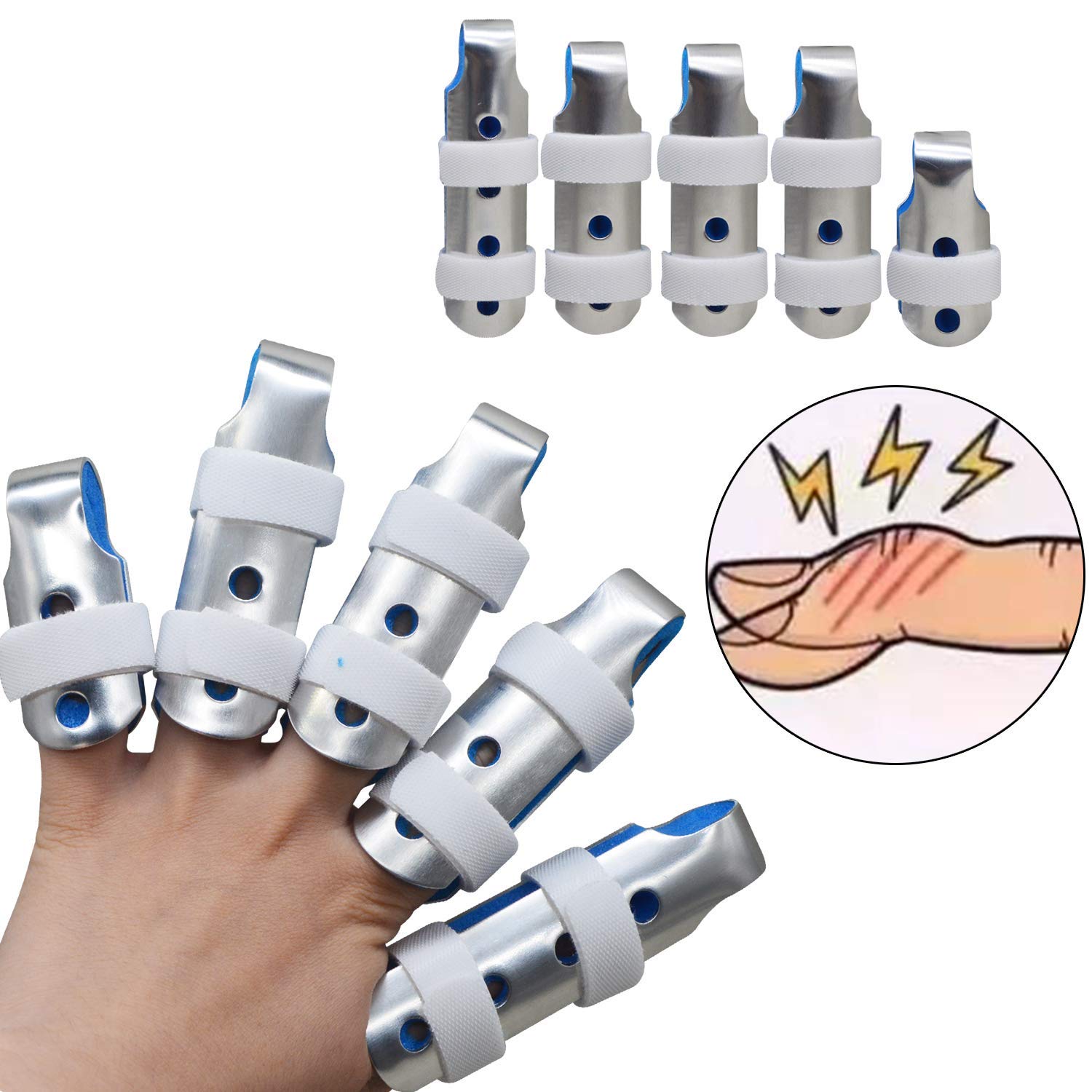 Buy Finger Splints Brace, (5 Piece) Mallet DIP Finger Splints, Finger Extension Splint for