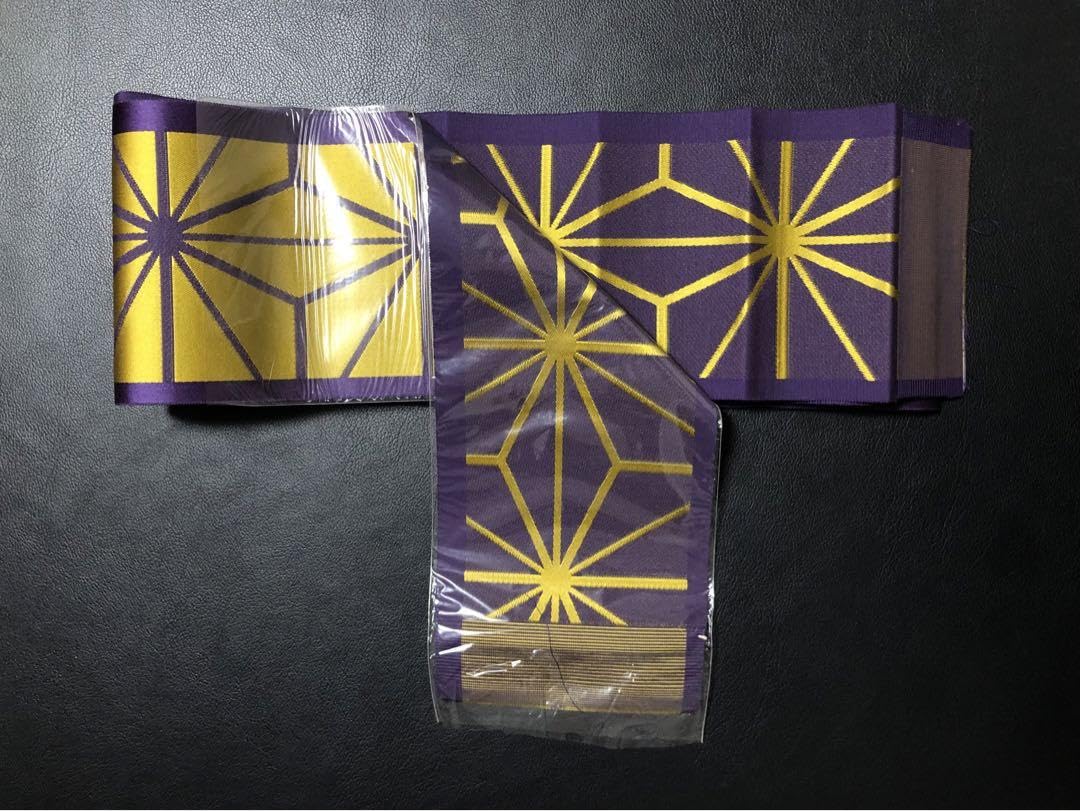 Amazon.co.jp: 帯 おび 細帯 半幅帯 筑前博多織ひとえ帯 麻の葉 絹  