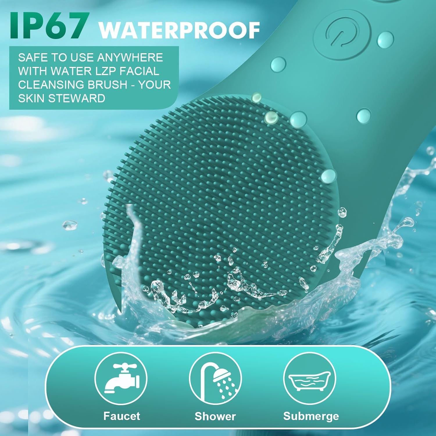 LZP Cepillo de limpieza facial de silicona, exfoliante facial para hombres y mujeres, cepillos faciales eléctricos recargables para limpieza y exfoliación, cepillo facial impermeable
