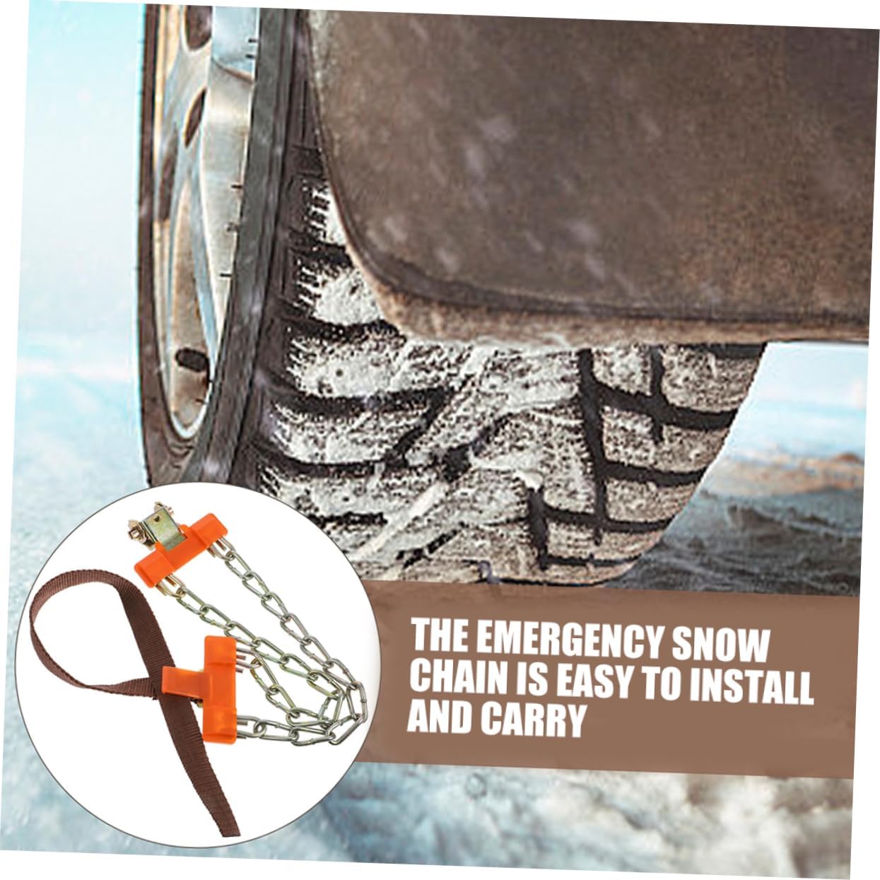 2pcs Car Snow Chains Adjustable Skid Tire Traction Chains for Suvs and Pickup Trucks Cables for Enhanced Safety