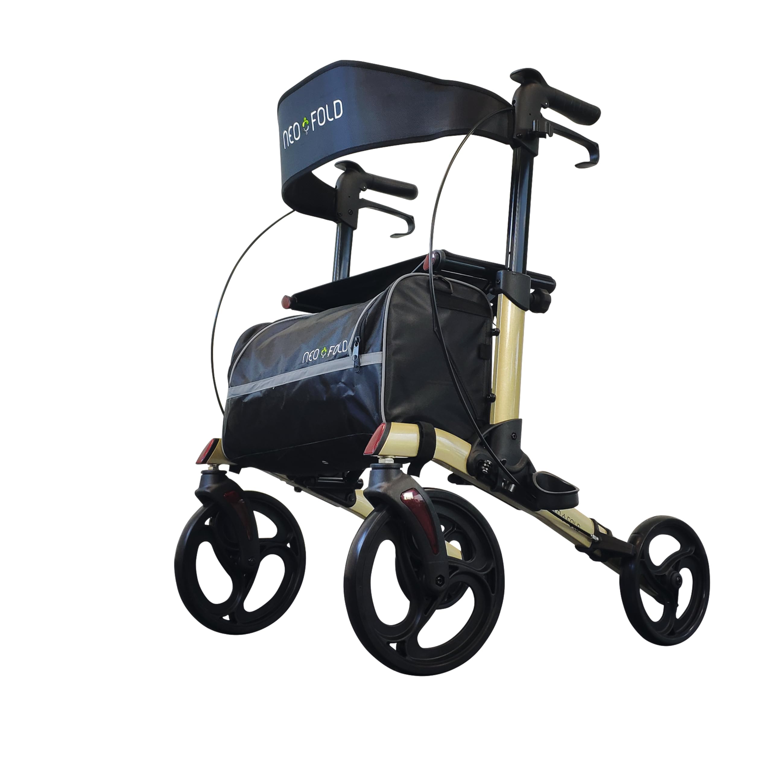 Identidades, Rollator Neo Fold Evolution, Respaldo Cómodo, Bolsa Incluida, Frenos Eficientes, Maniobable y Estable, Ruedas Anchas, Plegable con Válvula de Seguridad, Ligero, Transportable Color