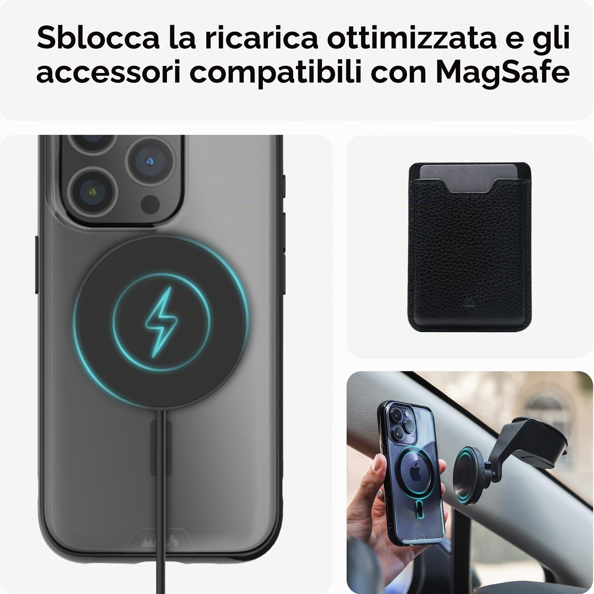 Mous per iPhone 15 Pro Max Cover Compatibile con MagSafe Trasparente - Antiurto e Resistente ai Graffi