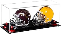 Vista 40 de Better Display Cases Acrílico 2 Mini casco de fútbol (no tamaño completo) vitrina con base de césped transparente (V46/A019)