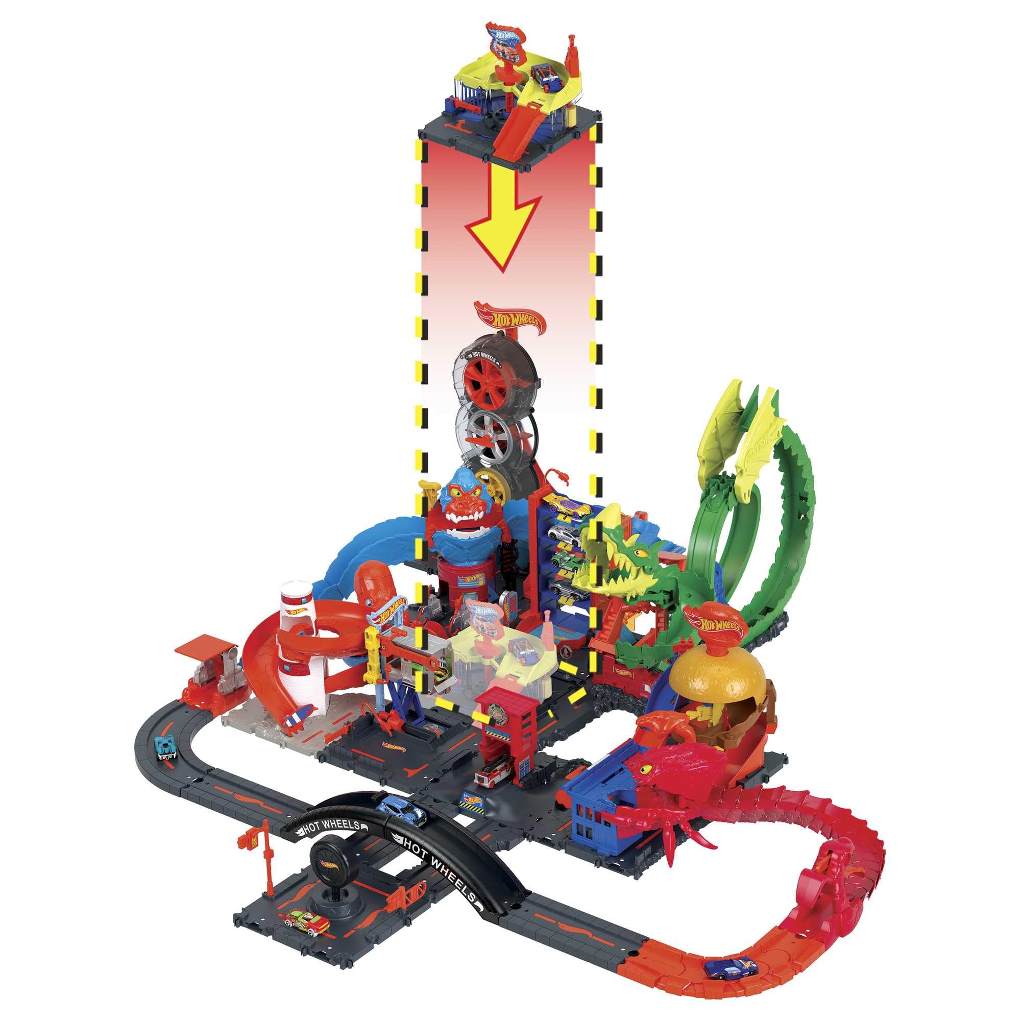 Amazon.com: Hot Wheels City Toy Track Set, Downtown Express Car 