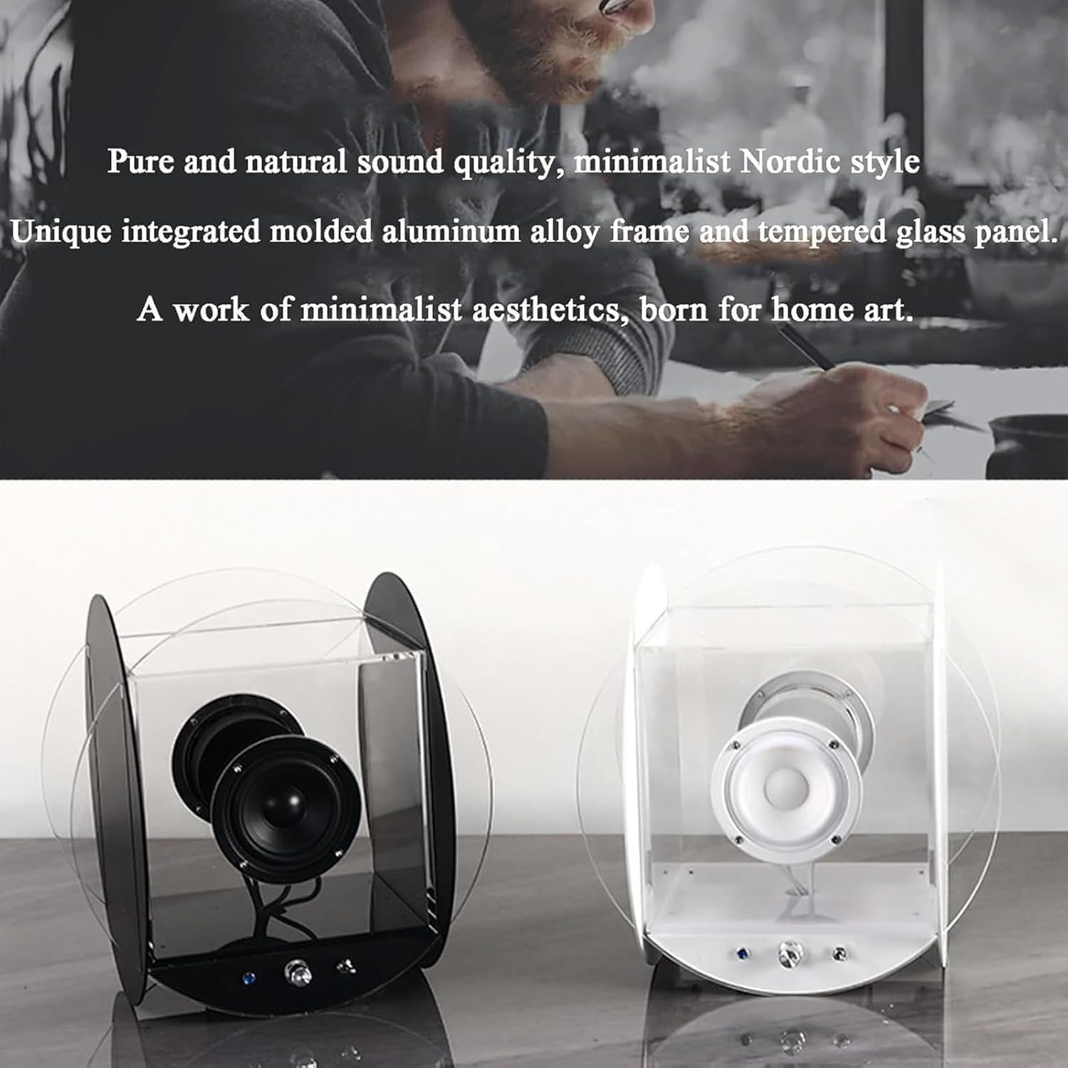 Lettore CD musicale Bluetooth, altoparlante rotondo con effetto sonoro coinvolgente e qualità del suono puro, supporta Bluetooth 5.0 per casa e galleria