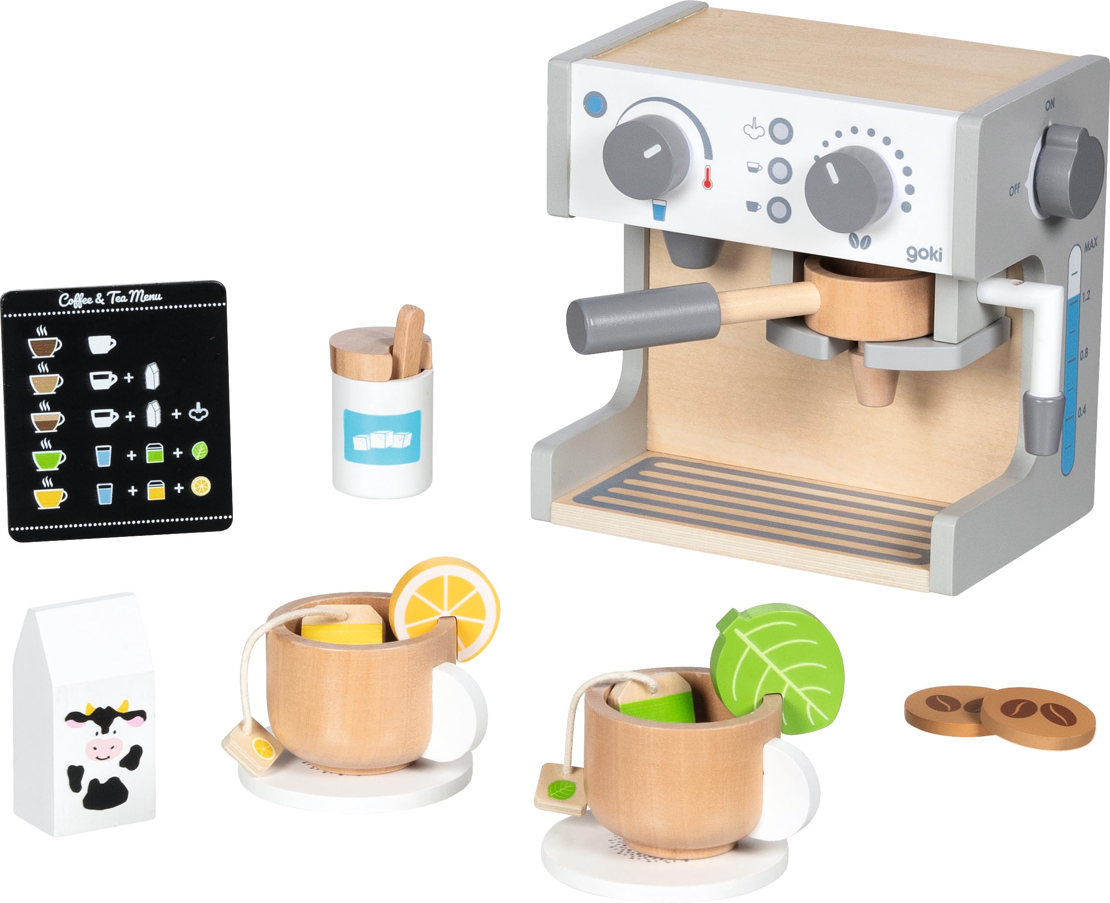 Kaffee & Teestation 18,7 x 12 x 17,5 cm Holz 16 Teile