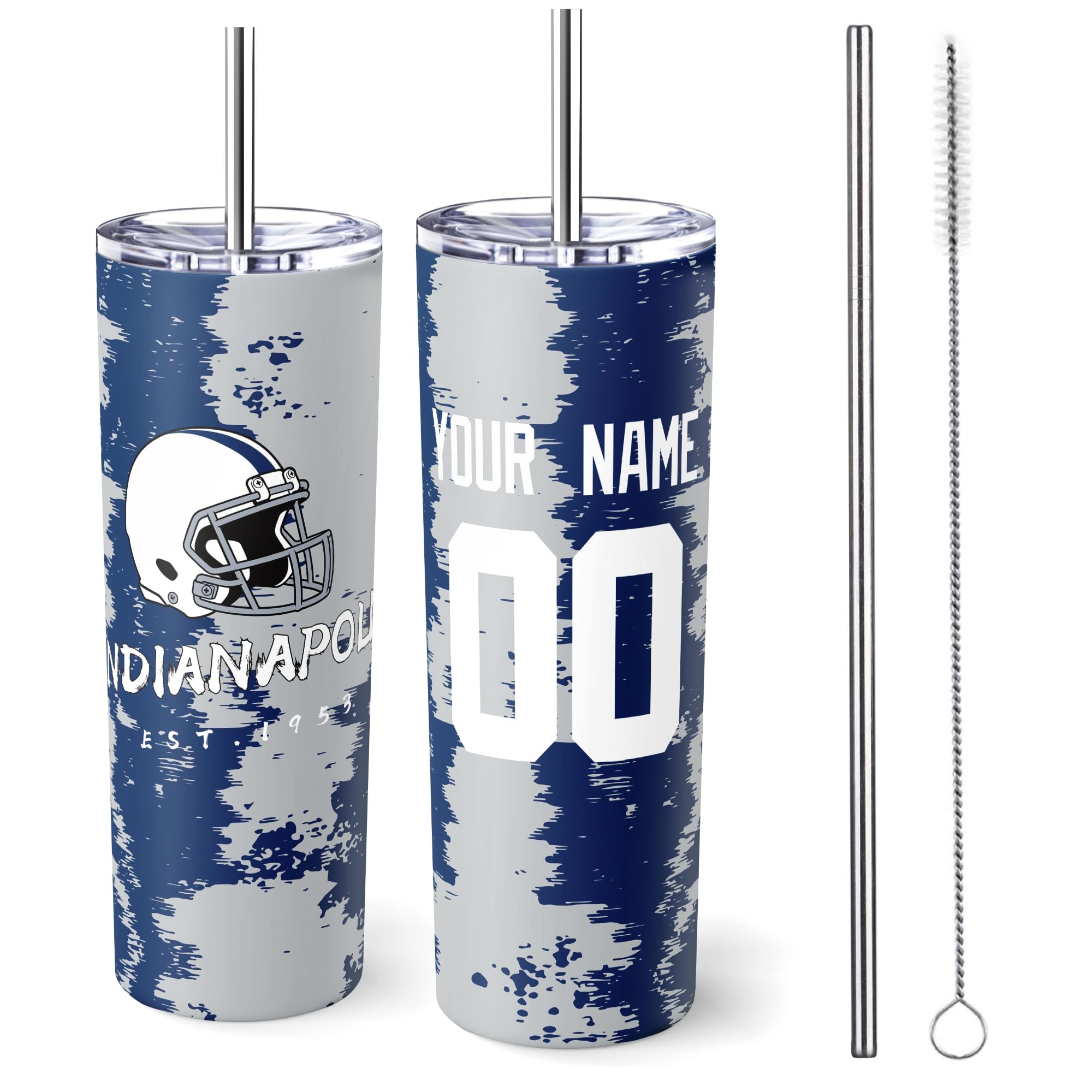 ANTKING Indianapolis Tumbler 20oz Travel Mug Custom Name Number Gift