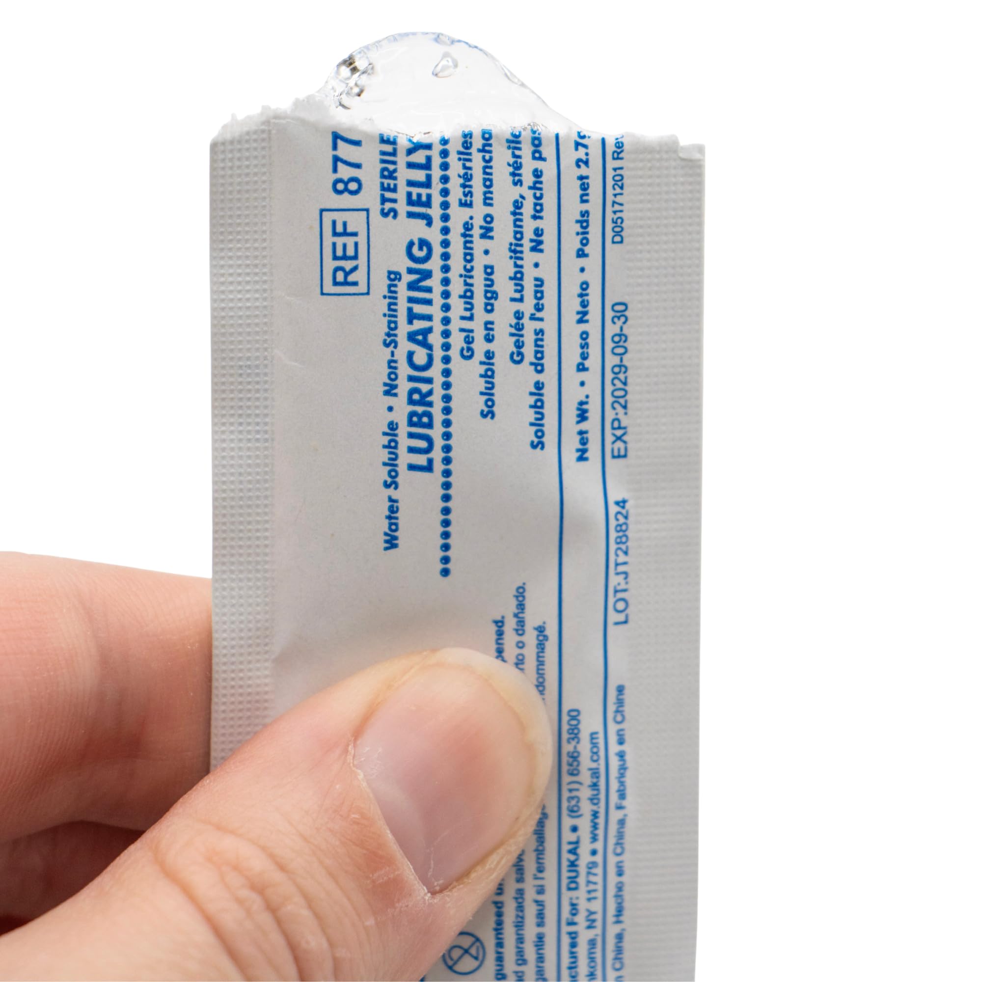 Dukal 877-BX Lubricating Jelly Foil Pack, Sterile, 3g (Box of 144)