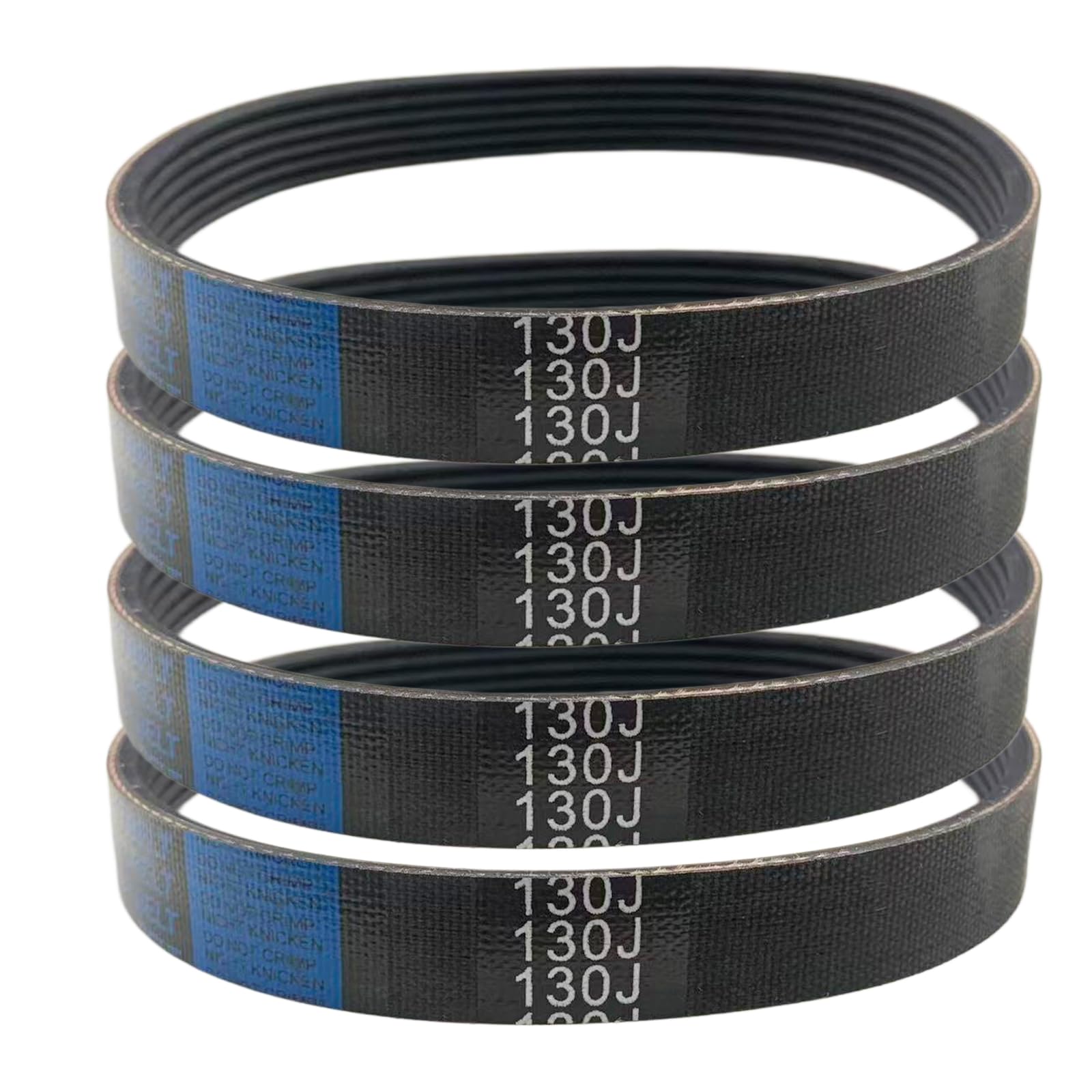 4 Pack 130J6 PJ V-Ribbed Belt, 6 Ribs, 13" EPDM Poly V Belt