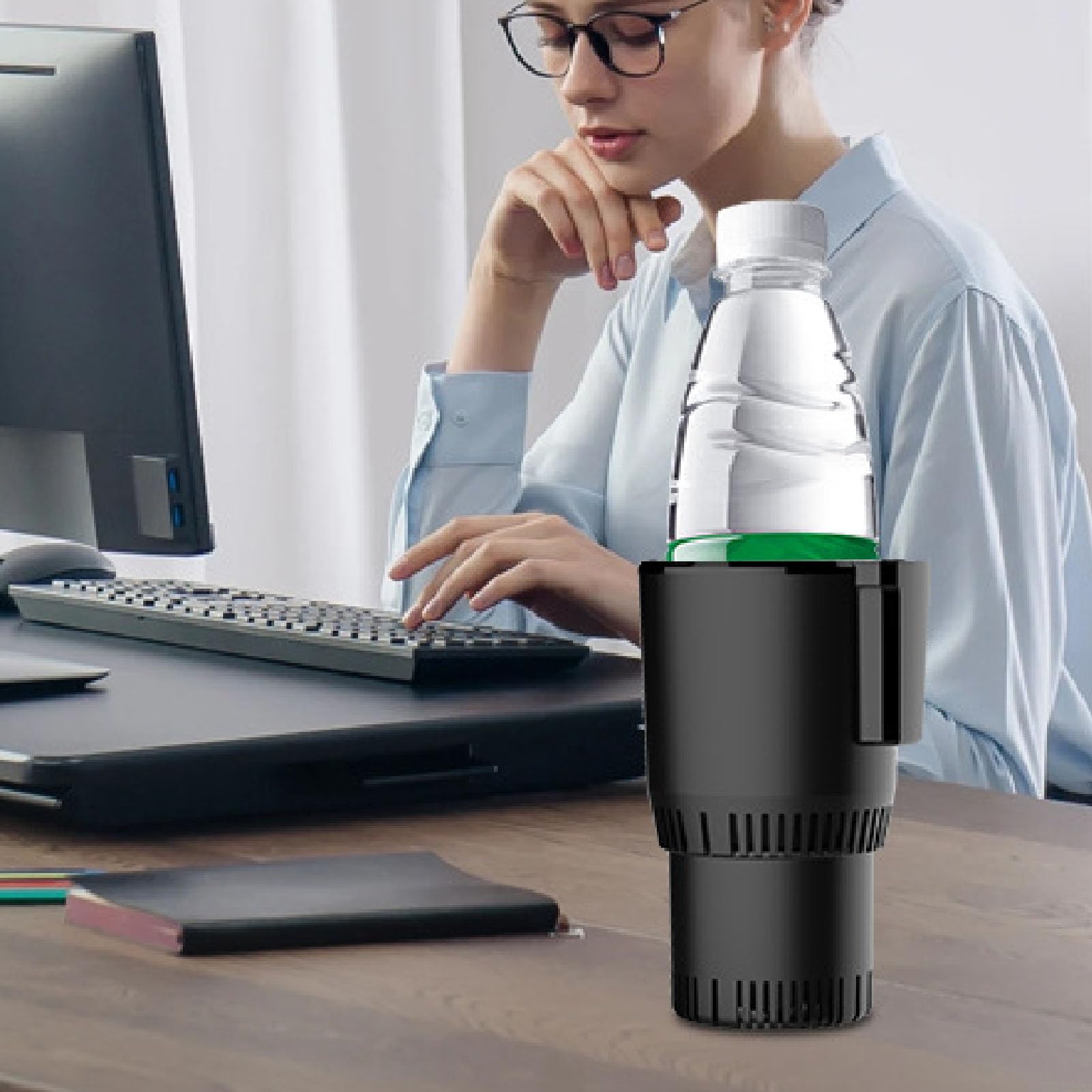 SIXRUN Portabicchieri Compatto per Frigorifero per Auto, Dispositivo di Raffreddamento Automatico Portatile a Raffreddamento Rapido per Viaggi su Strada, Cortili, Indicatore Luminoso
