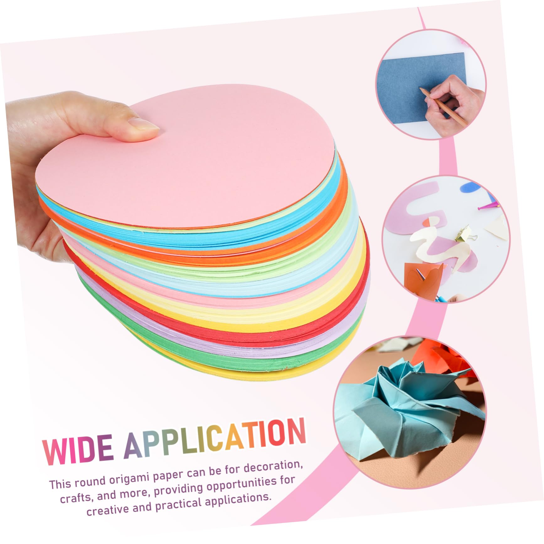 Homoyoyo 500 Blatt Origami Kreispapier Rund 15x15cm Bunt Verdicktes Faltpapier für Kinder Selbstgemacht Basteln Dekoration