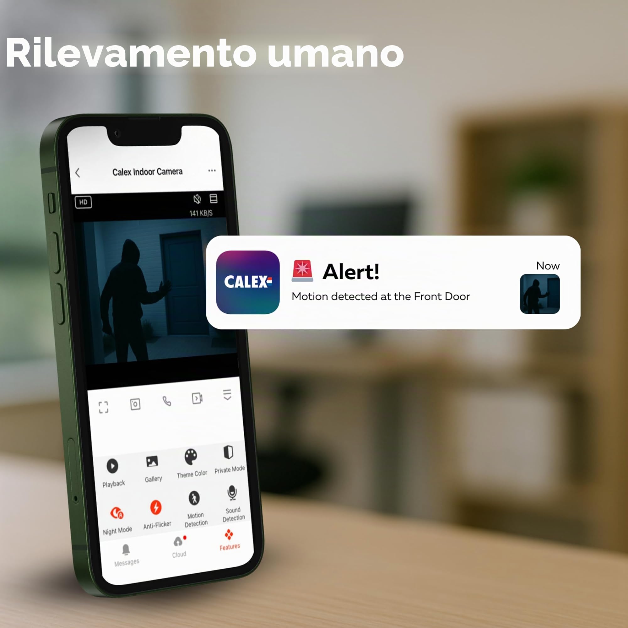 CALEX Videocitofono Smart, Telecamera 2K, Visione Notturna, WiFi App | Vedi chi è alla porta dal tuo smartphone, con visione notturna e archiviazione cloud o su scheda SD